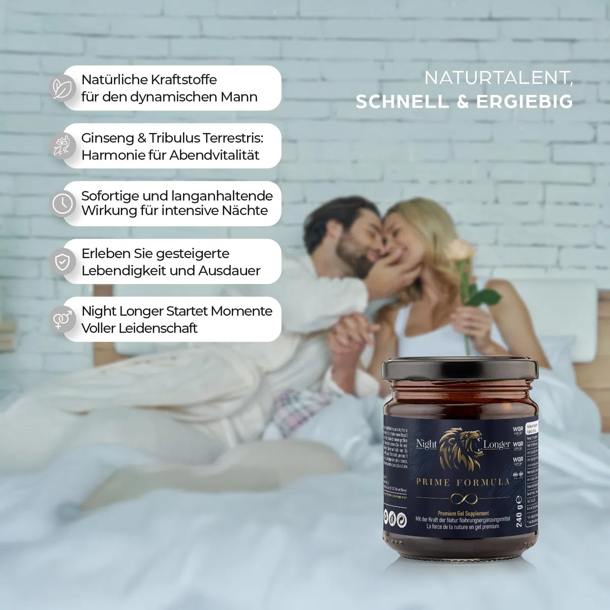 Prime Formula Gel, 240gr Sofortwirkung, Extra Stark für aktive Männer, Ginseng & Tribulus Terrestris - 2 Stück