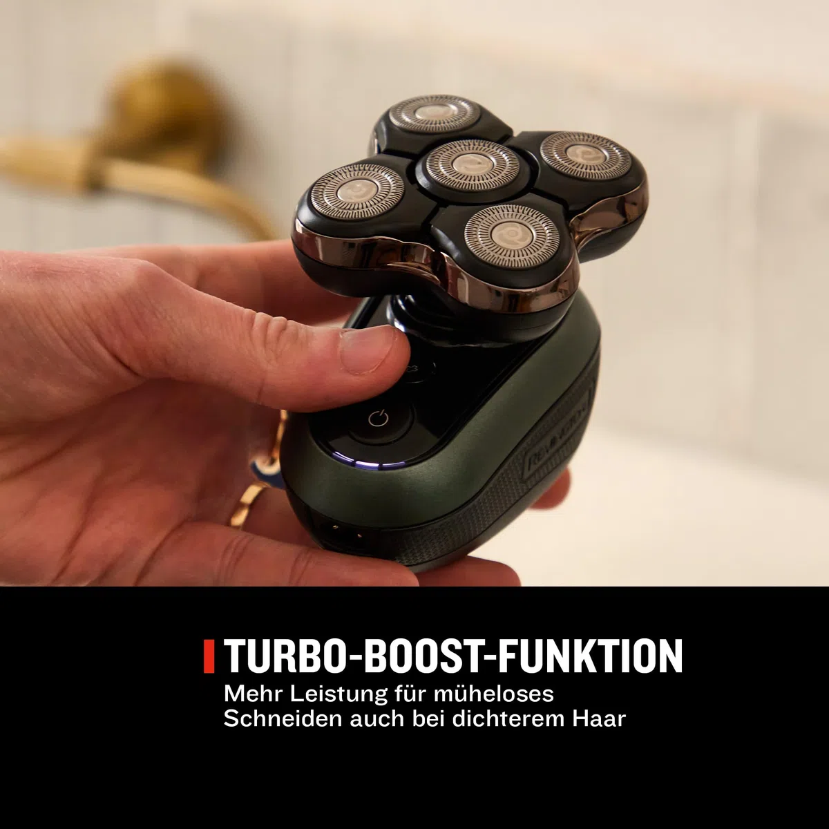 Remington Glatzen-Rasierer Herren elektrisch [Turbo Boost Funktion] Kopf-Rasierapparat Lithium (5 Scherköpfe, glatte Rasur max.0,2mm,Haar-Auffang-Kammer,Detail-Trimmer,Wasserdicht)Kopfrasierer XR1600