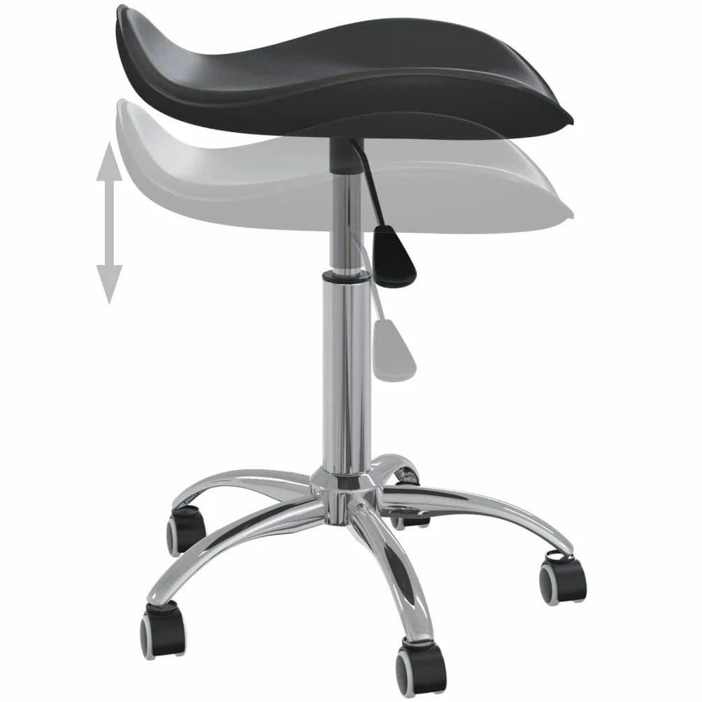 vidaXL Friseur Rollhocker Drehbar Höhenverstellbar Arbeitshocker Friseurhocker Drehhocker Praxishocker Kosmetikhocker Schwarz Kunstleder