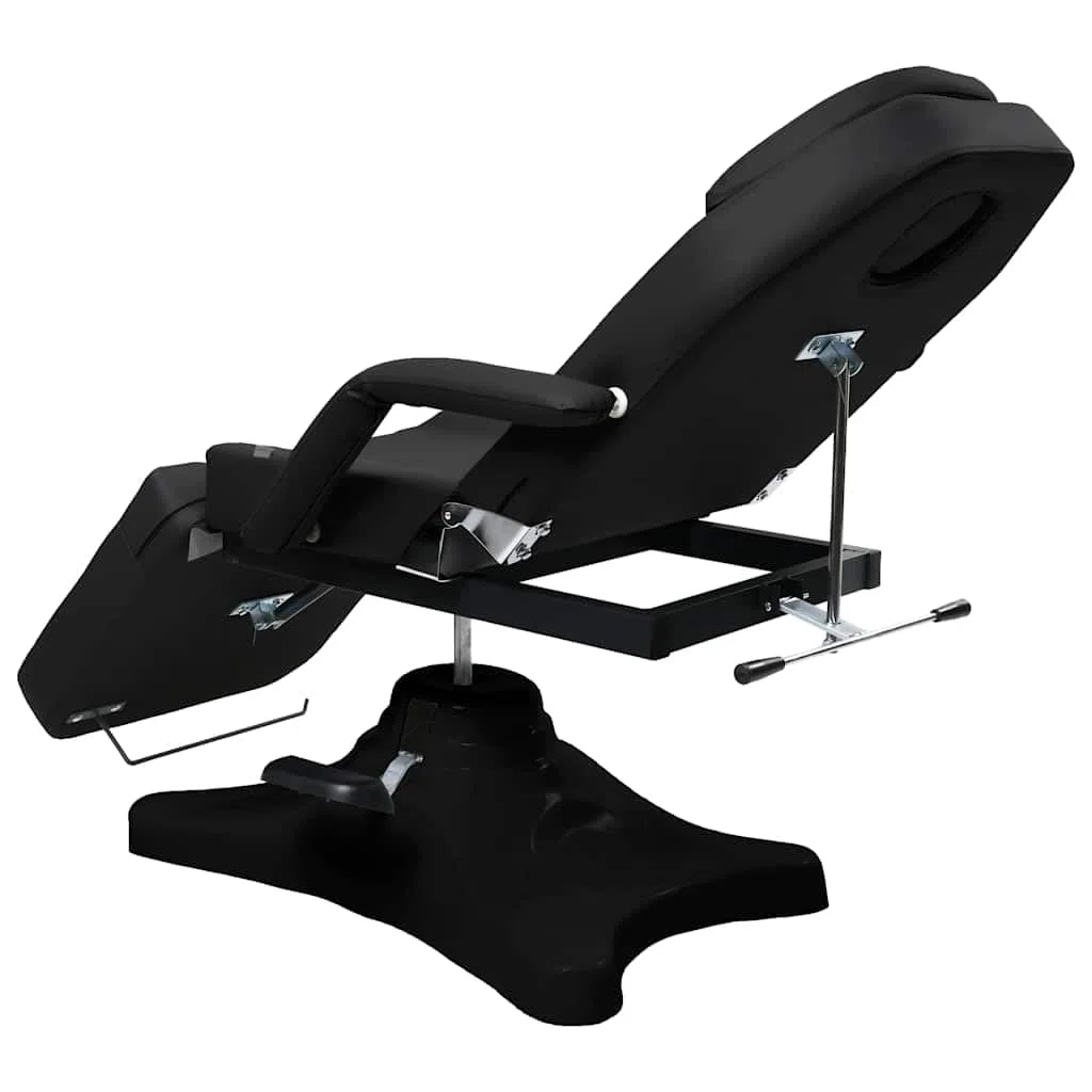 Massagetisch Schwarz 180 x 62 x 86,5 bis 118 cm, höhenverstellbar mit Gasfeder, drehbar 360 Grad, Kosmetikliege für Salon, Spa, Tattoo, Praxis und Wellness