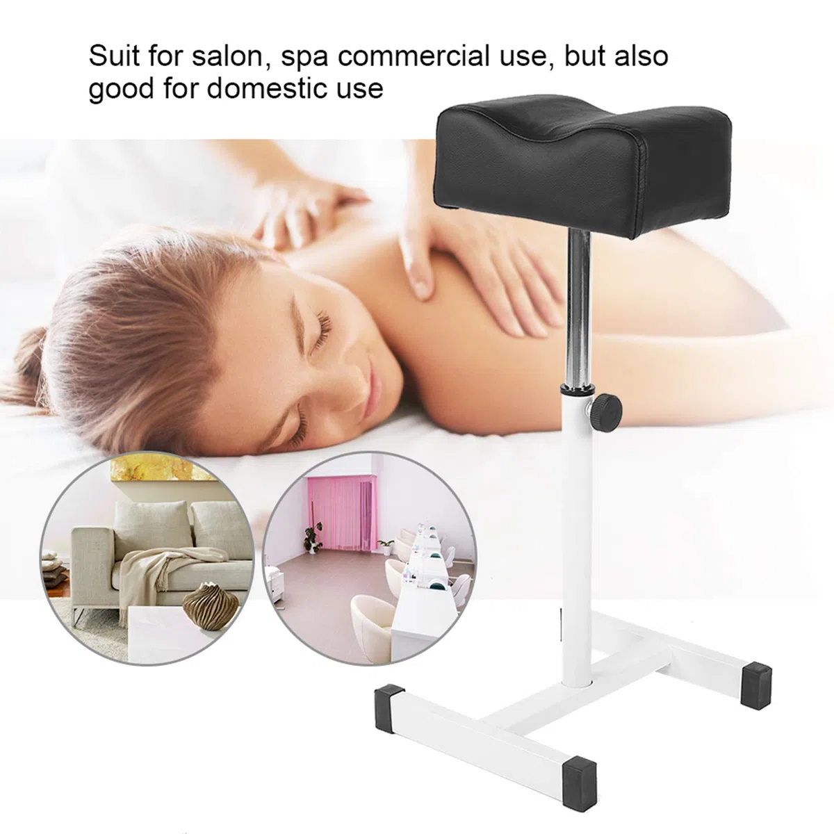 Cocoarm Pediküre Hocker, Verstellbarer Fußpflege Stuhl mit Beinstütze, Salon Fußhocker für Maniküre und Spa Massage, Nagel Techniker Arbeitshocker