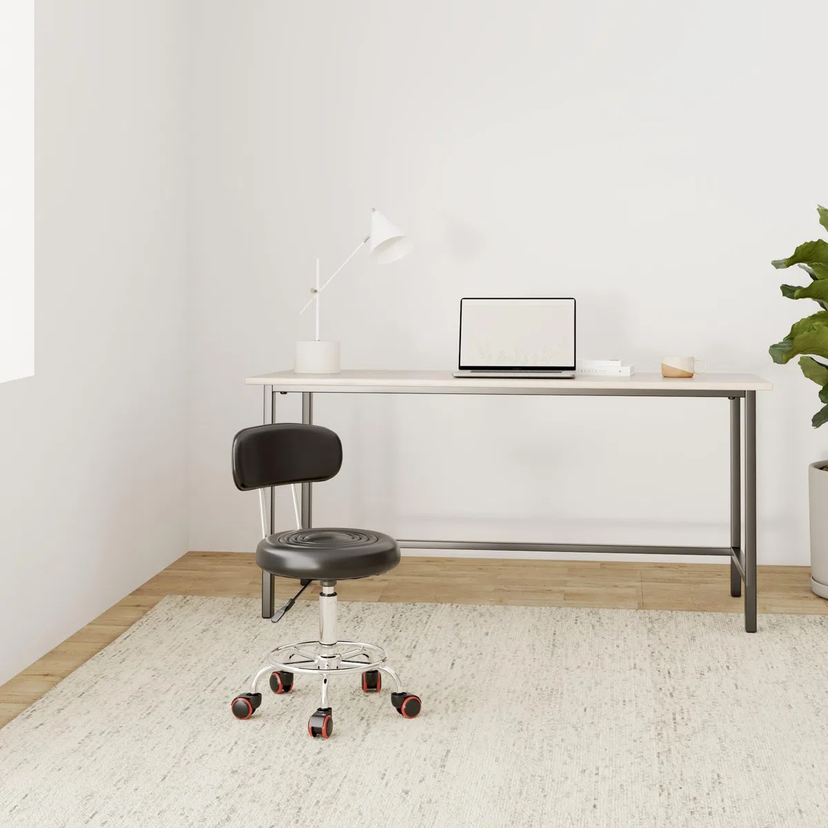 Alightup Bürohocker mit Rollen, professioneller Drehstuhl mit Rückenlehne, 360-Grad-drehbar und höhenverstellbar – für Massagesalon, Küche, Büro, Klinik, Pub, Näharbeiten, Malerarbeiten, Klavierspiel