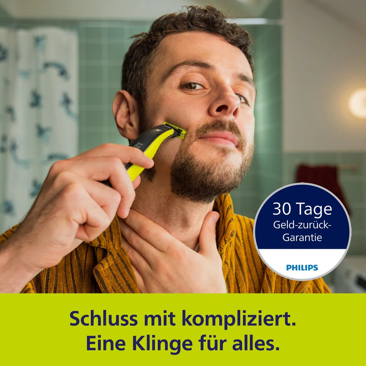 PHILIPS OneBlade 360 Face - elektrischer Rasierer & Trimmer, 2x 360 Klingen, verstellbarer 5-in-1-Trimmaufsatz, Nass- & Trockenrasur, Akku-USB, fürs Gesicht (QP2734/30)