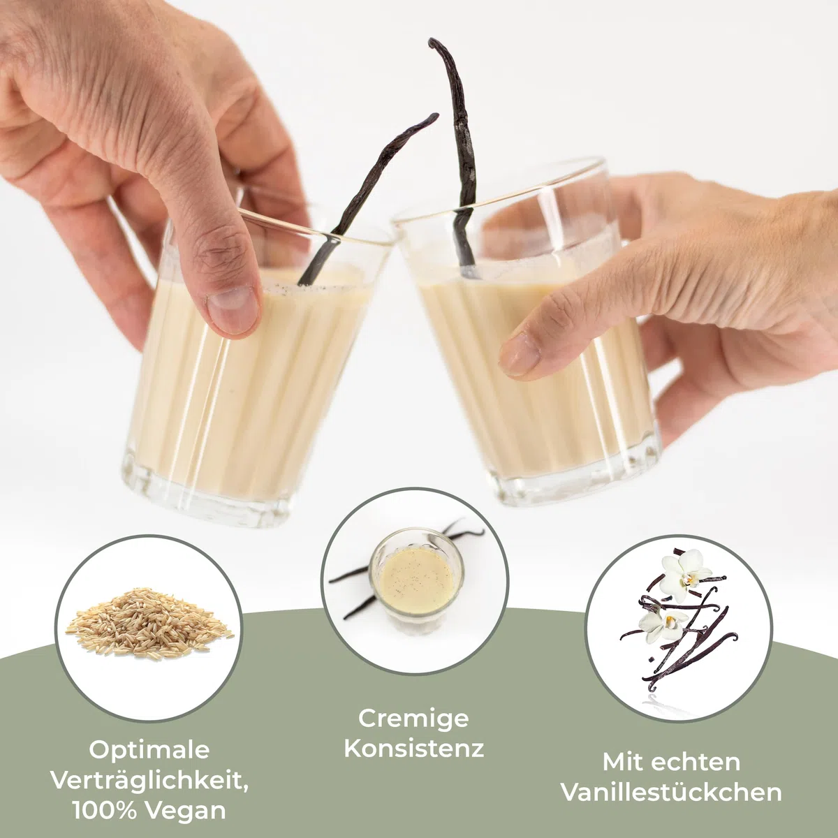 Veganes Vanille Proteinpulver Komplex Angereichert mit Essentiellen Vitaminen und Mineralien - 70% Eiweiß, Laktosefrei, Sojafrei und Zuckerarm - 600g