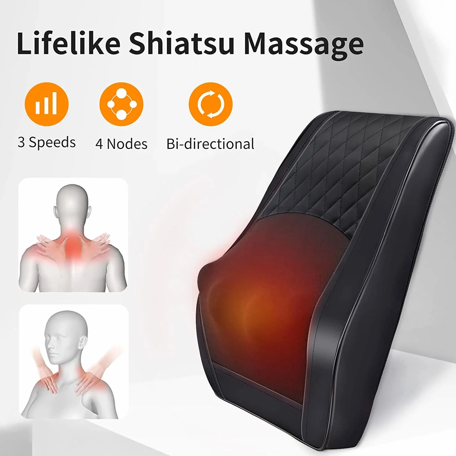 Massagegerät, Nackenmassagegerät mit Wärme, 3D Deep Shiatsu Massage, Rückenmassagegerät für Nacken, Schulter, Rücken, Taille und Bein Schmerzen, Geschenke für Männer, Frauen, Mama, Papa