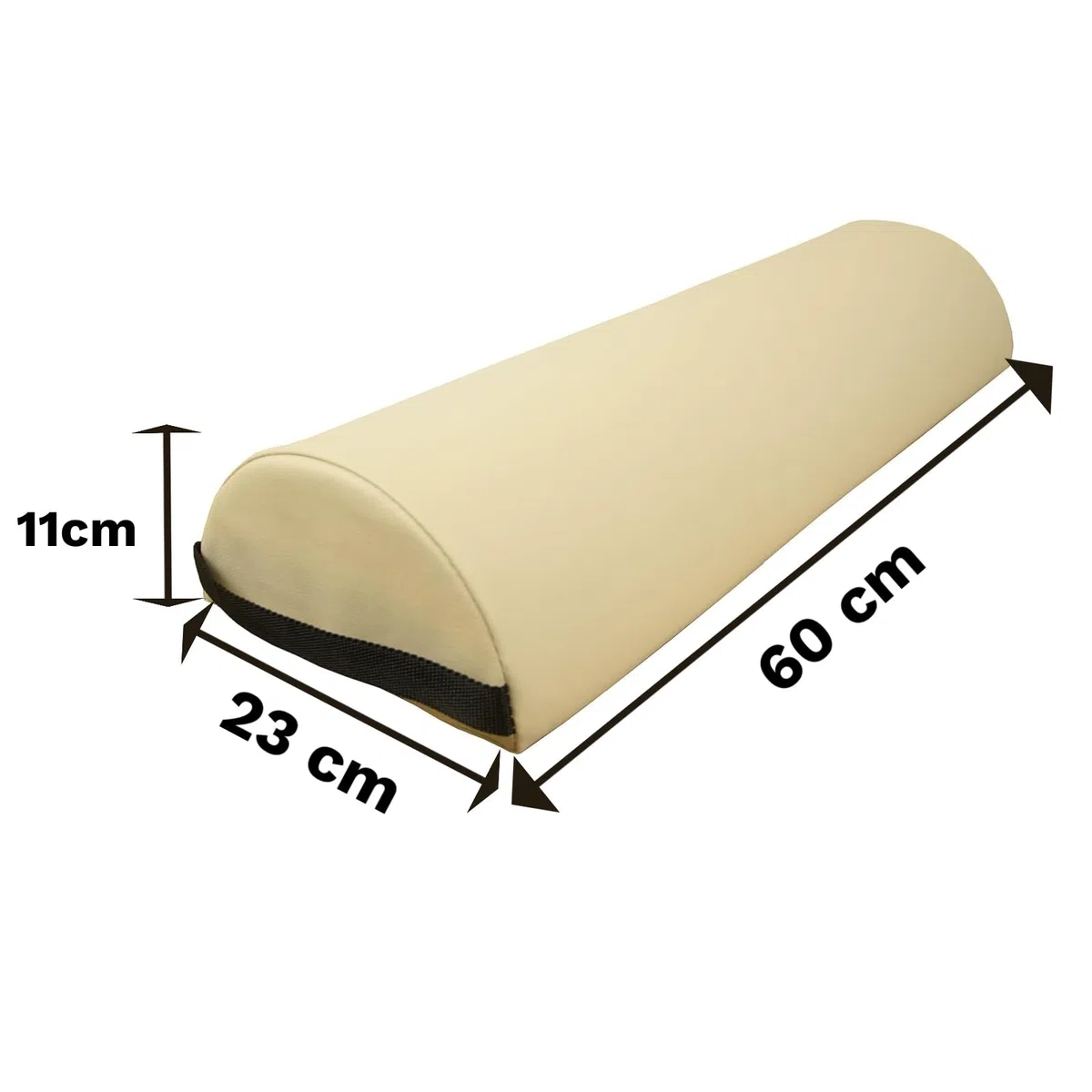 Zen Knierolle Lagerungsrolle 60x23x11cm Halbrolle für Massageliegen & Physiotherapie halbrunde Nackenrolle & Beinrolle - Kniekissen Massage Zubehör für Knie, Beine, Füße & Rücken zur Lagerung (Cremé)