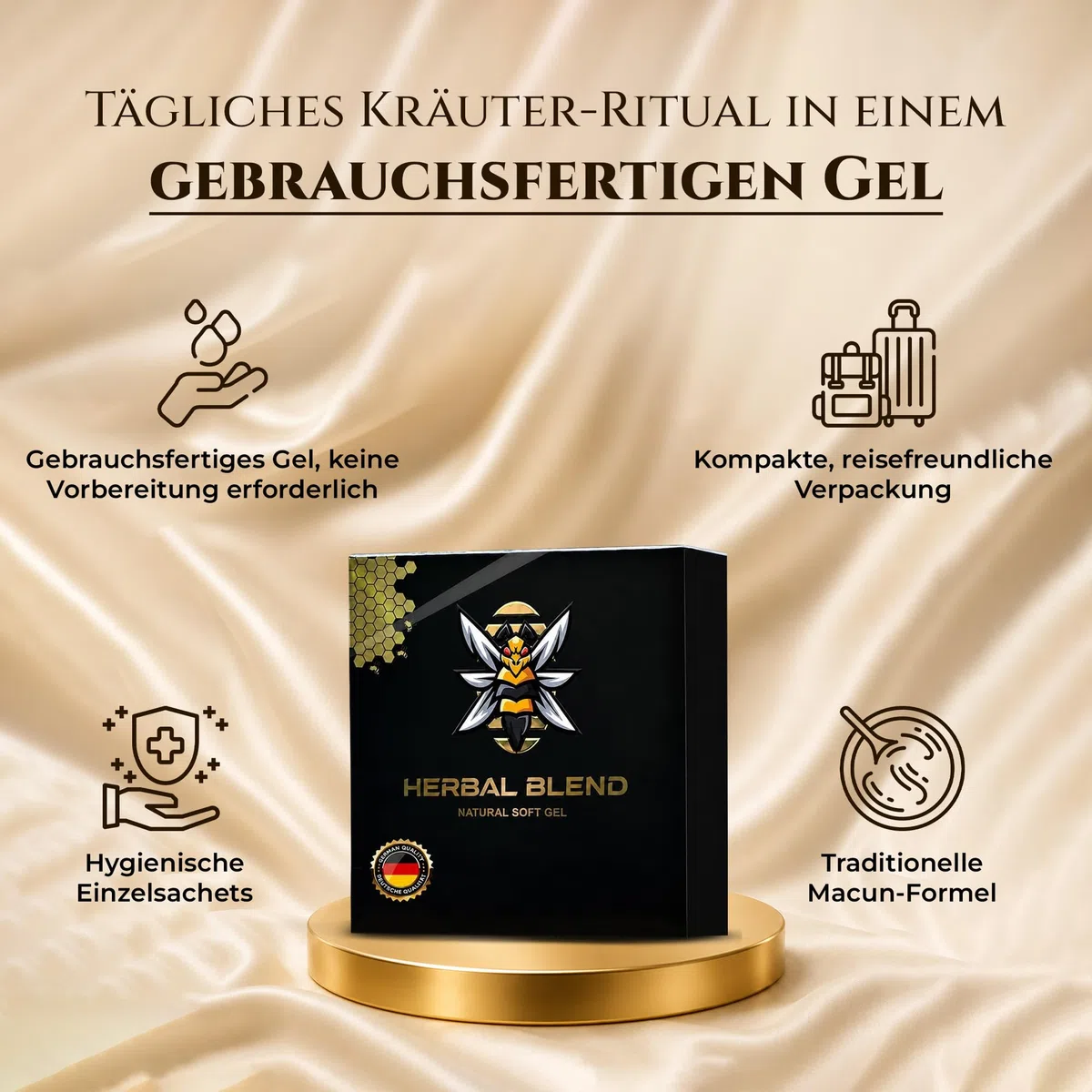 Wunderbar Wonder Natural Agent for Men Strong and High Dose with Ginseng and Gingko Biloba-Ginseng Herbal Gel 12x2 24 Jelly Stück - Herbal Blend Macun Honey Herbal Blend - Maca, Tribulus Terrestris.