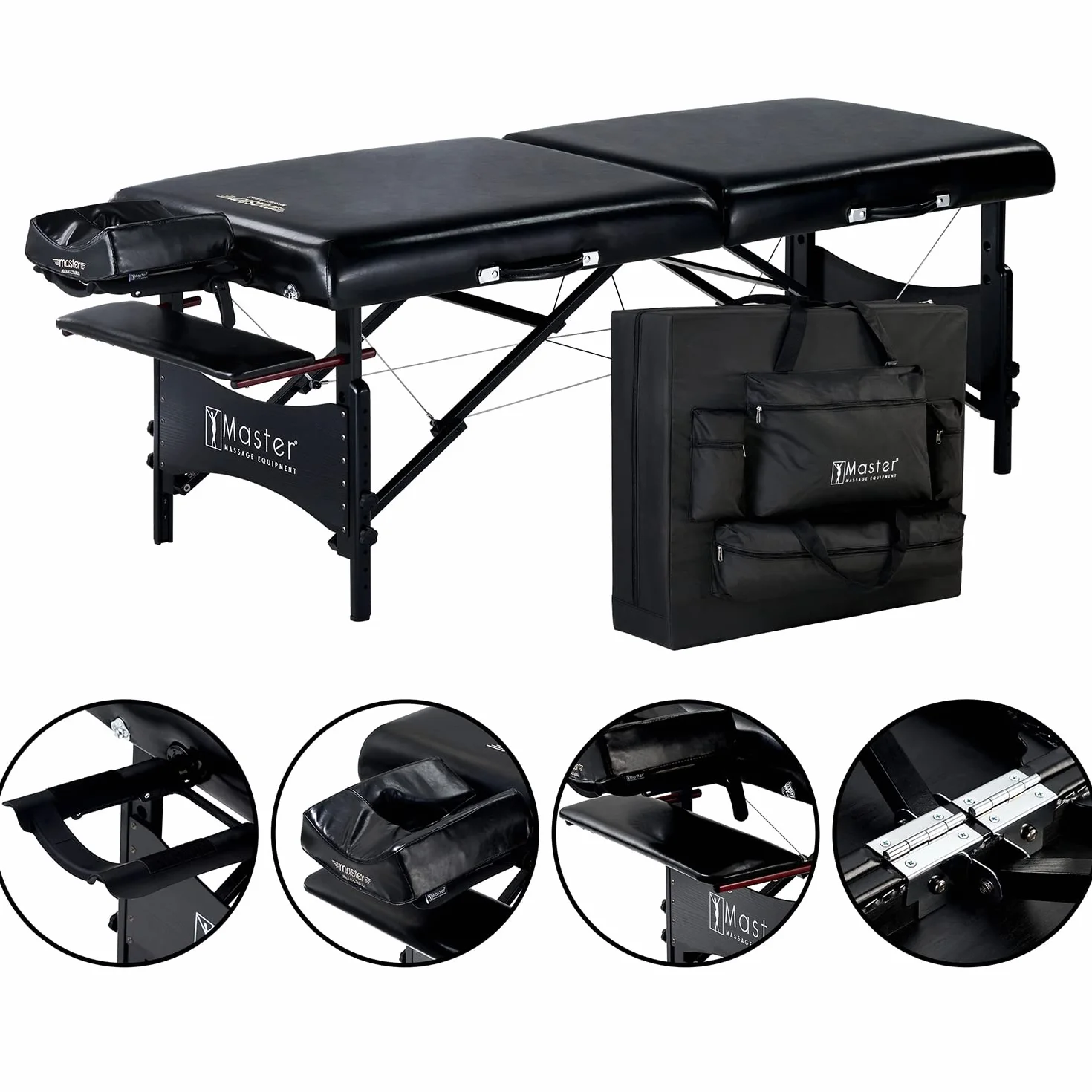 Master Massage 76cm Galaxy Mobil Massageliege Klappbar Massagebett Massagebank Kosmetikliege Beauty Bed, Schwarz