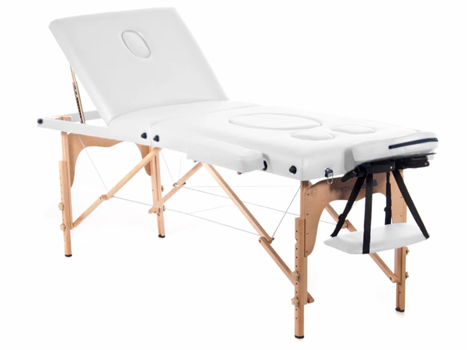 QUIRUMED Schwangeren-Massagetisch, klappbar, 194 x 70 cm, blau, Holz, Kunstleder, Bauchloch, Gesichtsloch, abnehmbare Kopfstütze, bis zu 150 kg