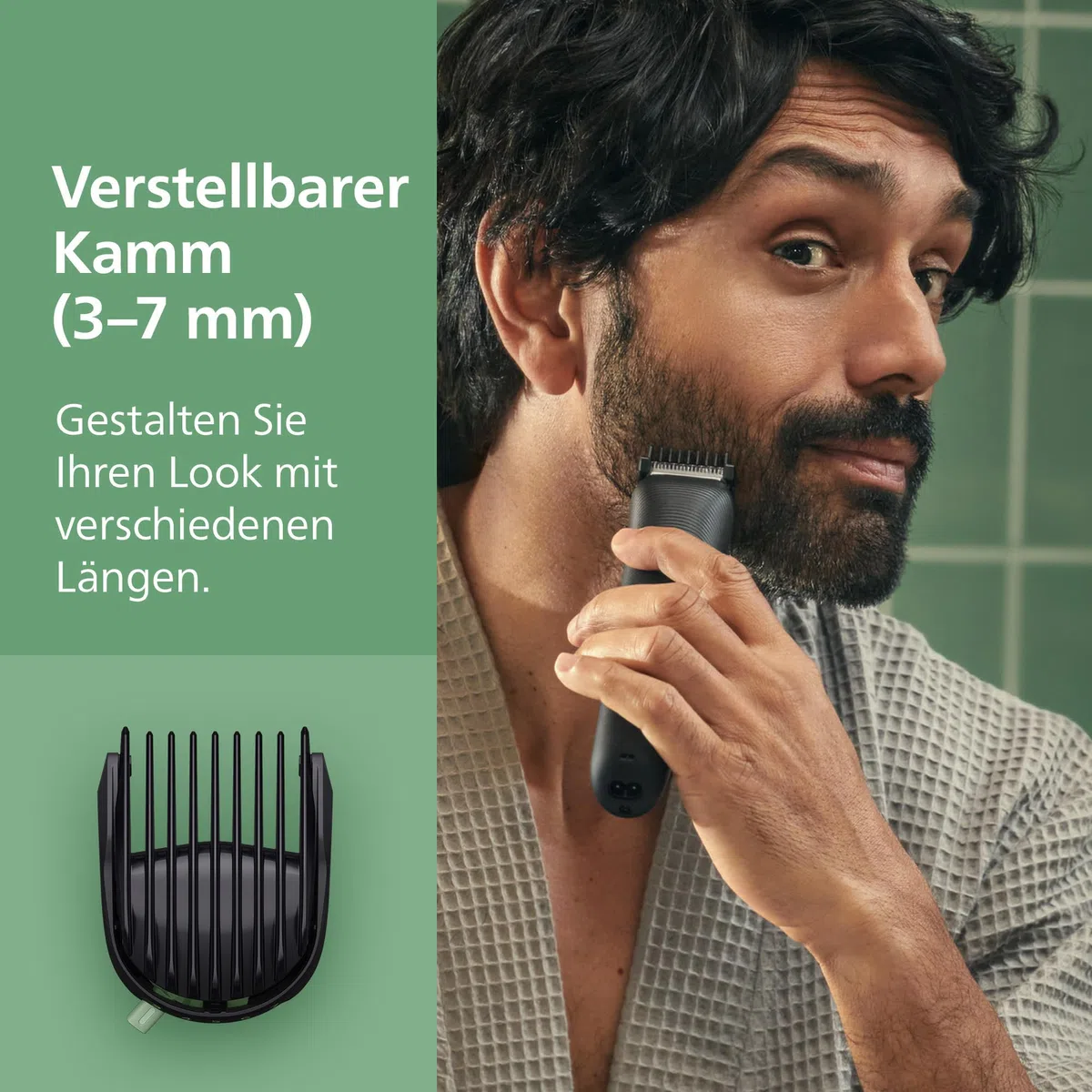Philips Multigroom 3000er-Serie All-in-One 7-teiliger Trimmer: Rasierer und Haarschneider für Gesicht und Kopf, selbstschärfende hautfreundliche Klingen, zehn Längeneinstellungen, Modell MG3930/15