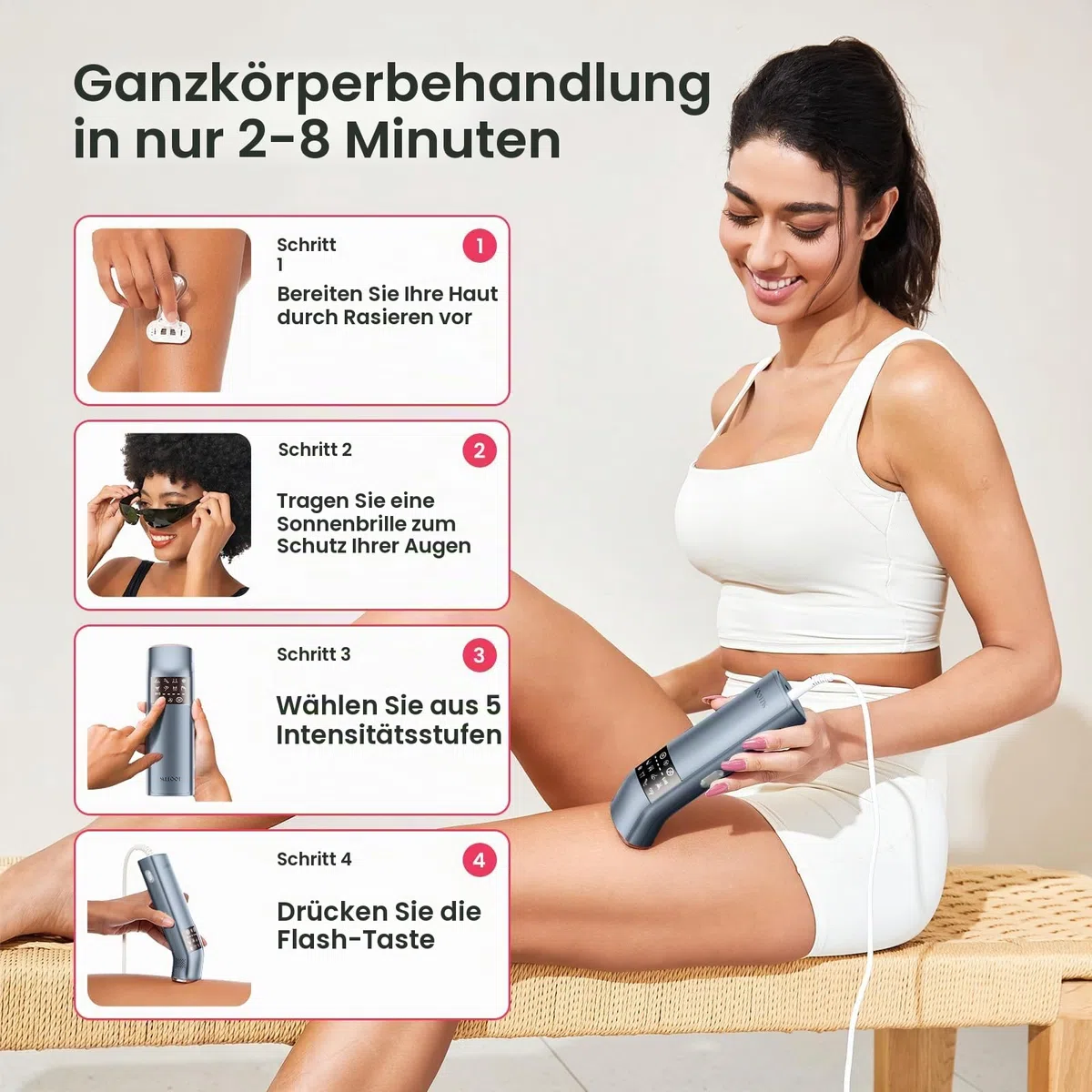 TRIPLE-Pulse IPL Laser Haarentfernung, Komfort 2.8 °C Saphir Eiskühlung Haarentfernungsgerät für Frauen und Männer, Effektive, Permanente, Alternative zur Salon-Haarentfernung zu Hause (Marineblau)