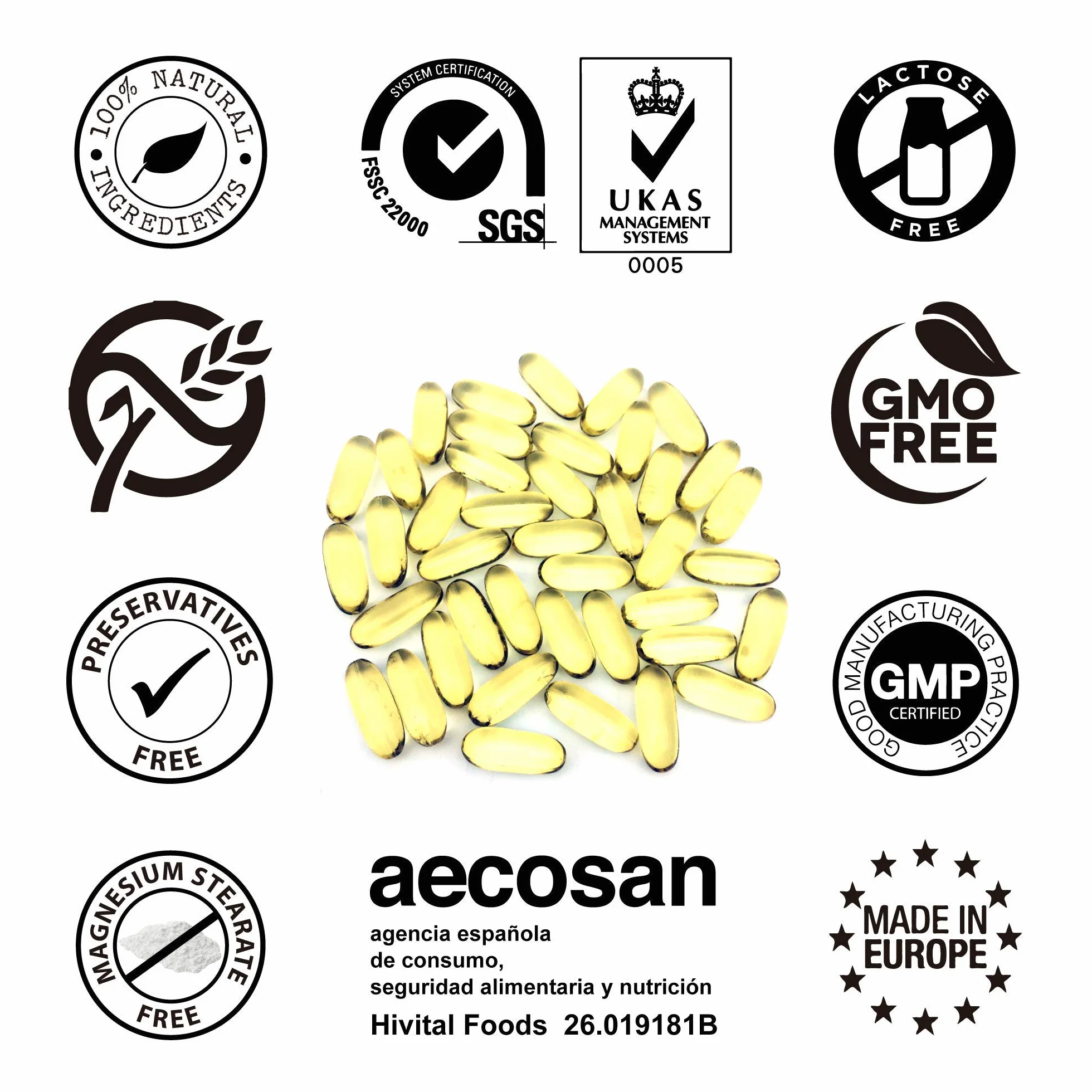 DHA 3200 mg. 180 Softgels für eine 2-monatige Behandlung. Mit Natürlichem Fischöl in Form von Triglyceriden. 100% Natürlich, Glutenfrei, frei von GMO. Hergestellt von HIVITAL