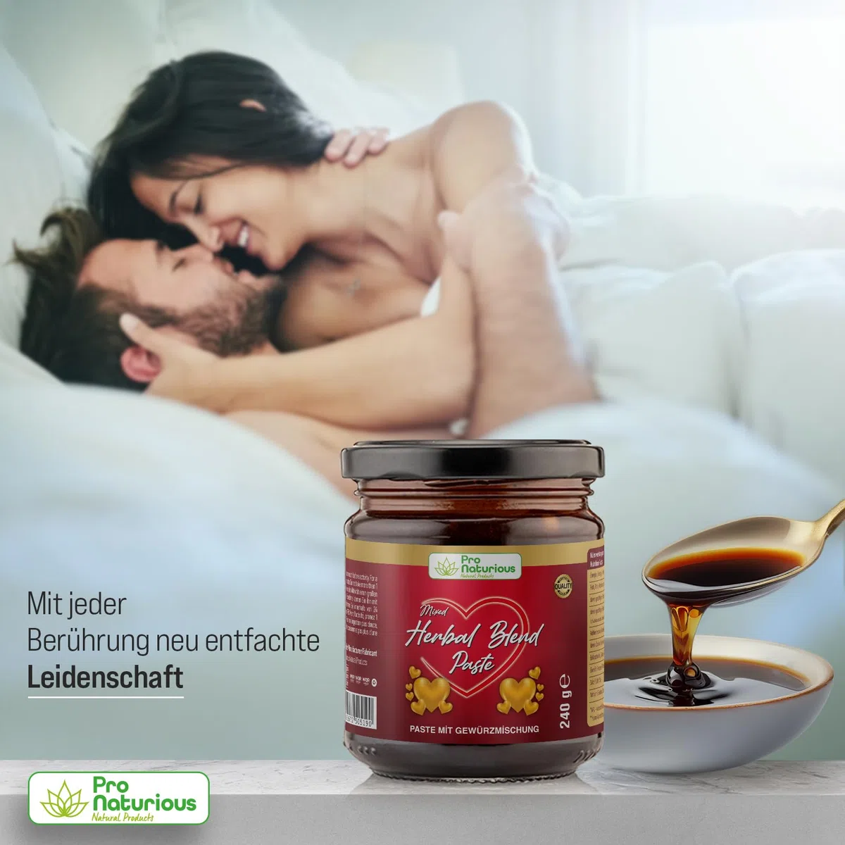 ProNaturious 230g Extra Stark für aktive Männer, Sofortwirkung Original Türkisches Macun, Ginseng & Tribulus Terrestris Gel - 4 Stück