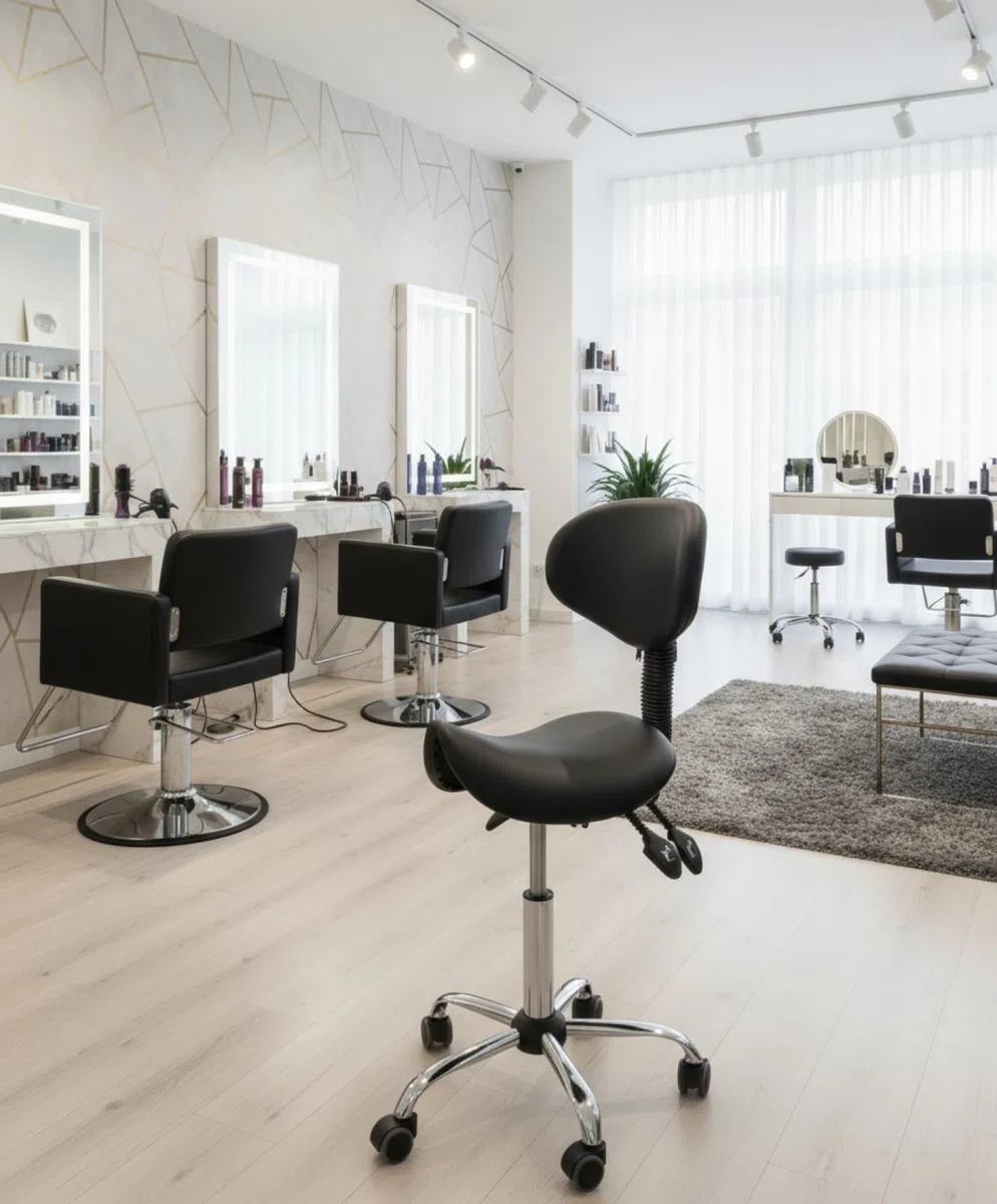 VDD Sattelhocker ergonomisch - Friseurhocker - Barhocker - höhenverstellbar - Rückenlehne neig- und vers