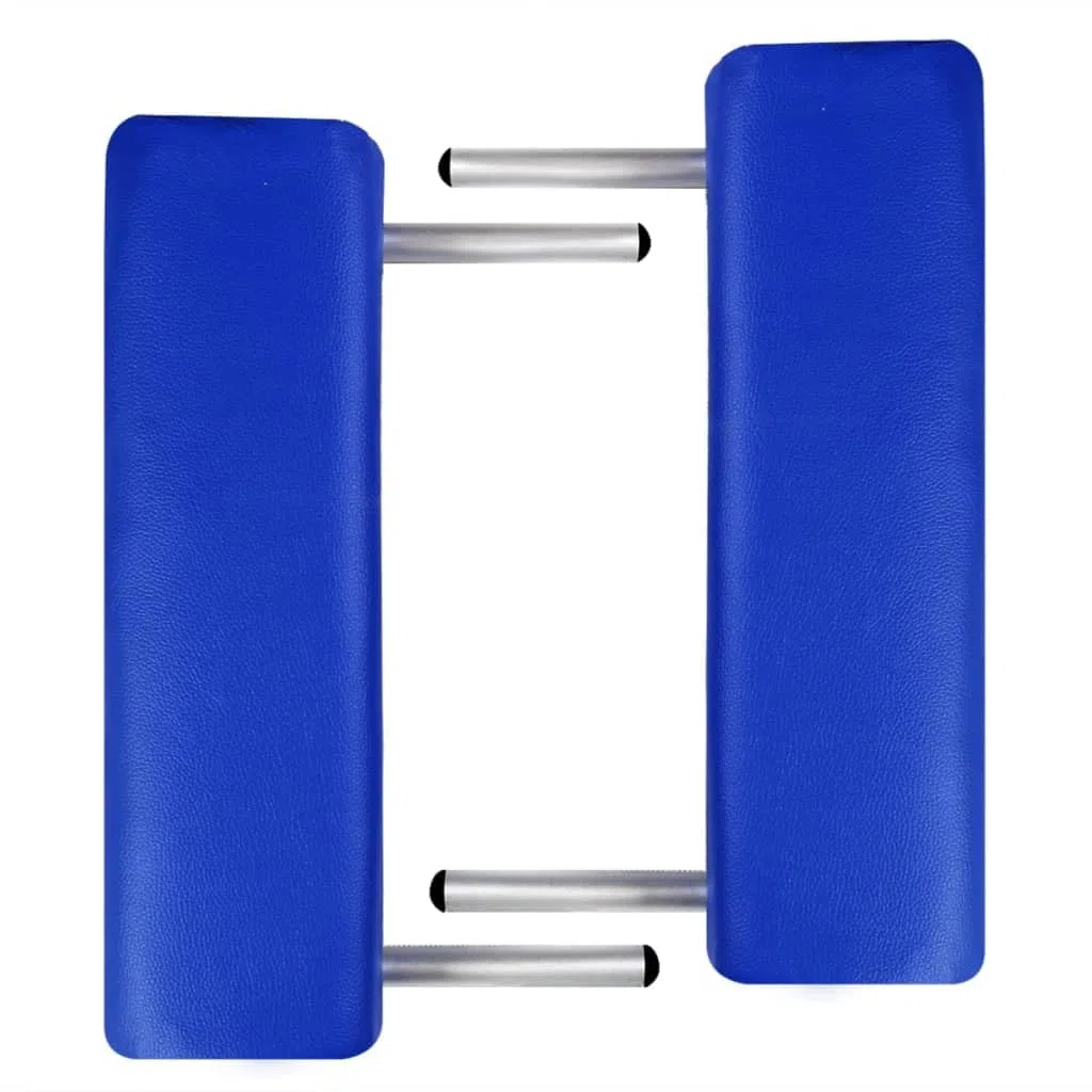 Massageliege Klappbar 2-Zonen, Höhenverstellbare Kosmetikliege mit Aluminiumgestell, Tragbare Therapieliege inkl. Tragetasche für Massage, Reiki und Shiatsu, Blau