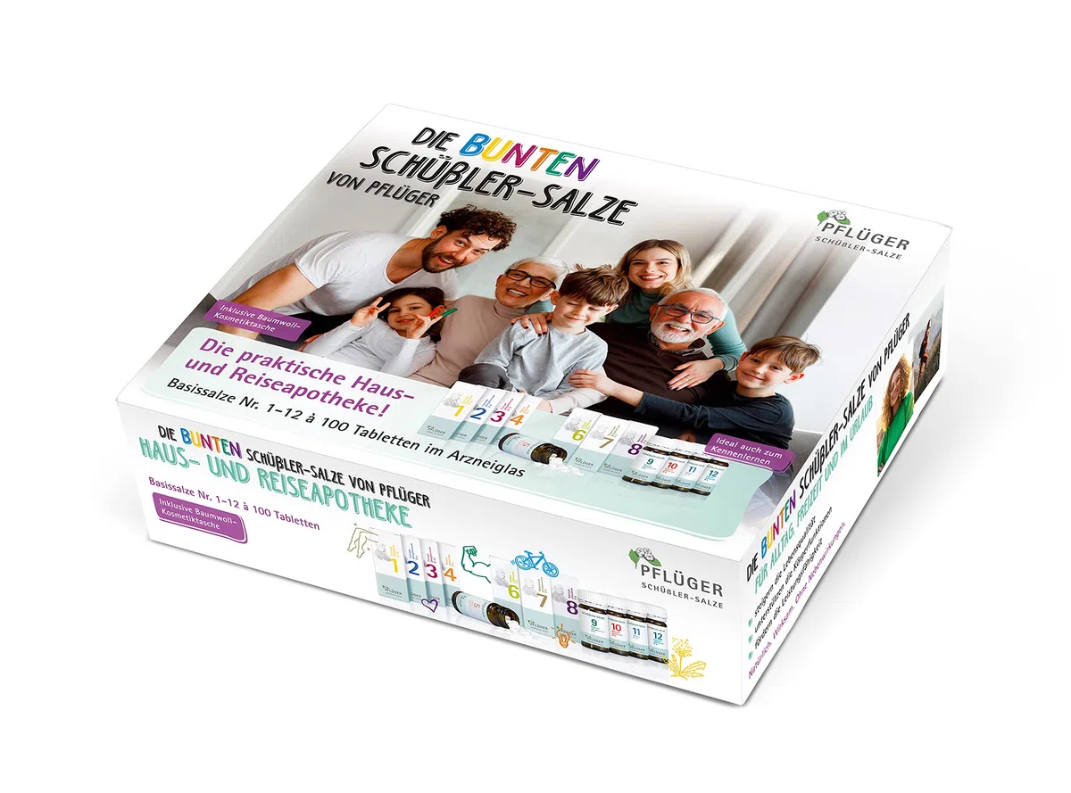 PFLÜGER Schüßler Salze Set Nr. 1-12 je 100 Tabletten + praktischer Tasche - Haus- und Reiseapotheke - glutenfrei