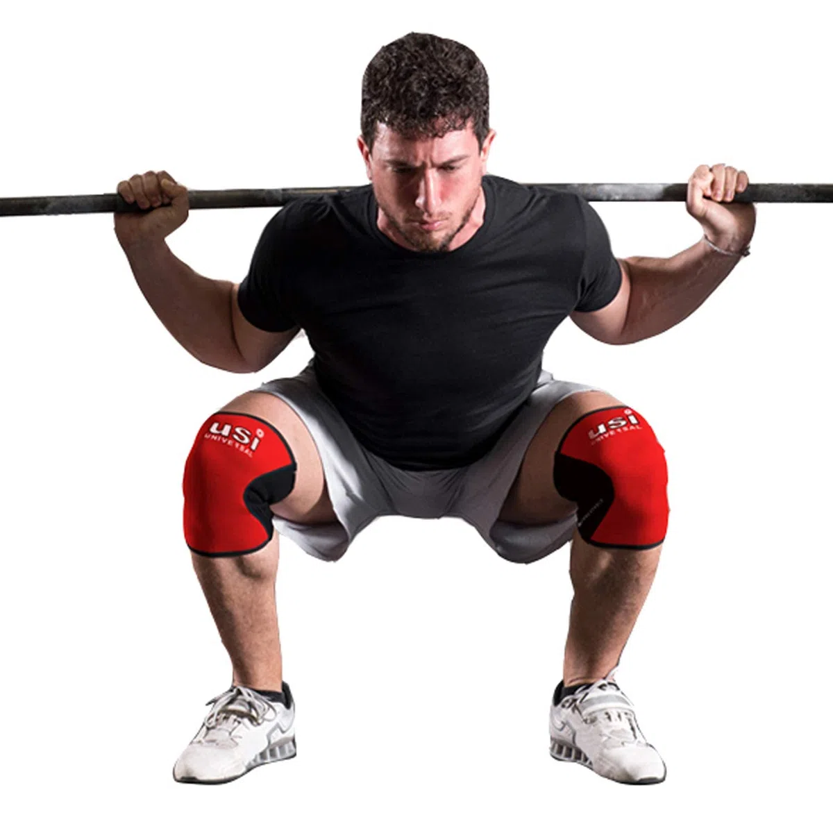 USI UNIVERSAL Kniebandage, KS7 Kniebandage (1 Paar, 7 mm Dicke) für Fitness Cross-Training, Knieverletzung, Knie-Kompressionsmanschette Unterstützung für Schmerzlinderung, Fitness, Gewichtheben