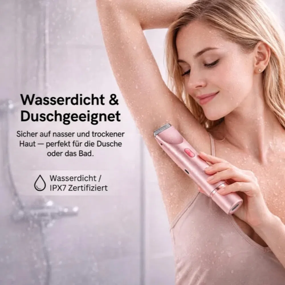 Aluvea Smooth Trim - 2-In-1 Haartrimmer Für Damen | Sanfte & Glatte Rasur Für Bikinizone, Achseln & Gesicht | Gegen Rasurbrand & Eingewachsene Haare (Weiß)