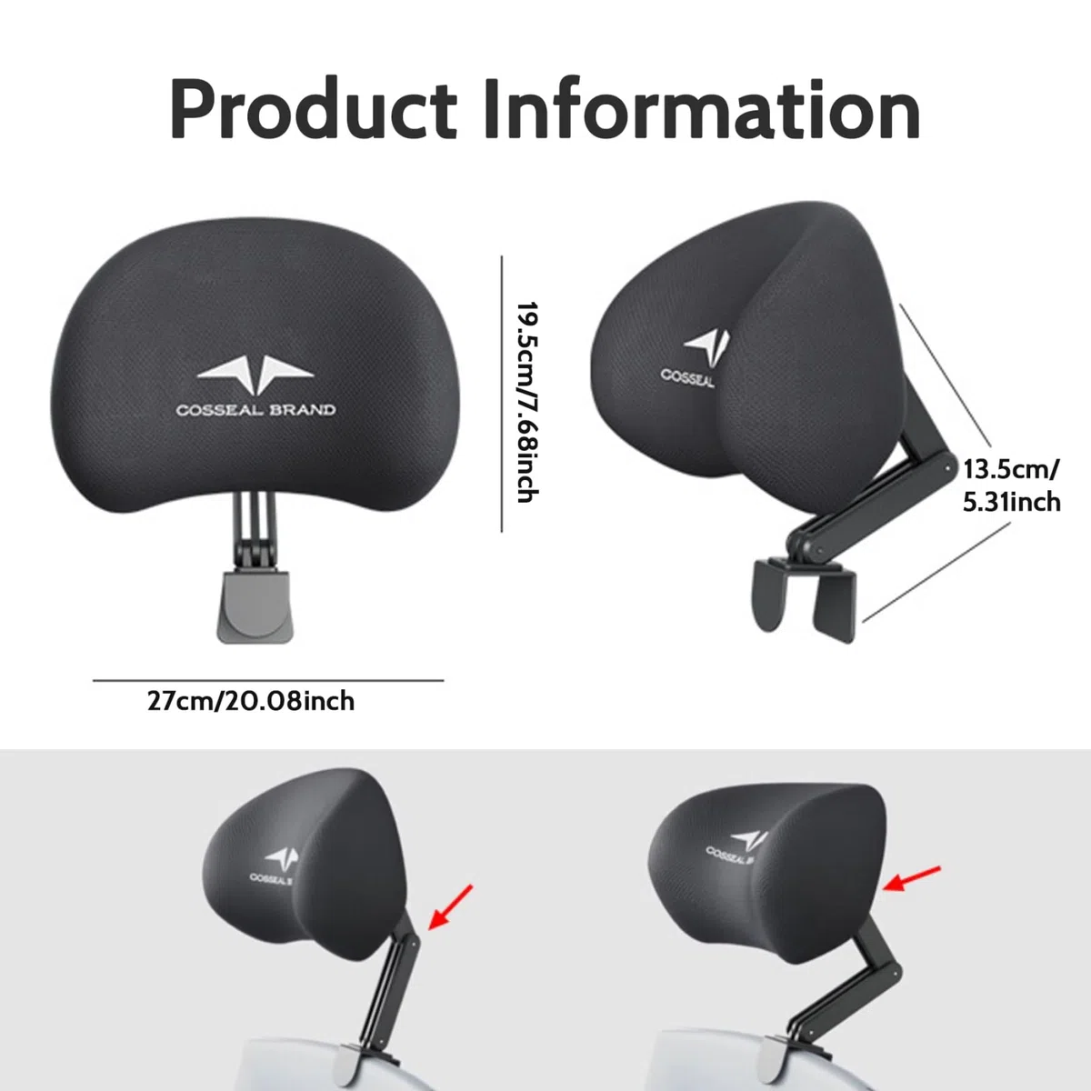 Office Stuhl Kopfstütze Anhang Einstellbar und abnehmbarer Bürostuhl Kopfstütze Ergonomische Halsunterstützung für Bürostuhl Speicher Schaum Mesh Kopfkissen Kopf Ruhe für Office Stuhl, Halsunterstütz