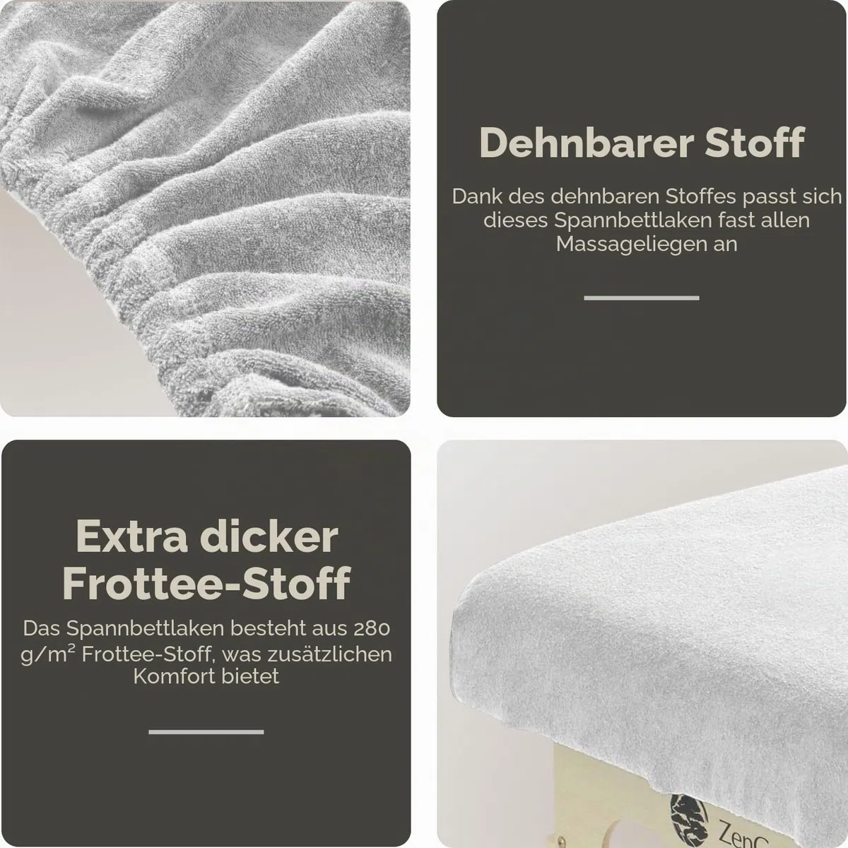 Spanbezug für Massageliege mit Gesichtsaussparung | Oeko TEX 100 | 63cm x 71cm x 185cm | Für alle Massage- oder Behandlungstische (Weiß)