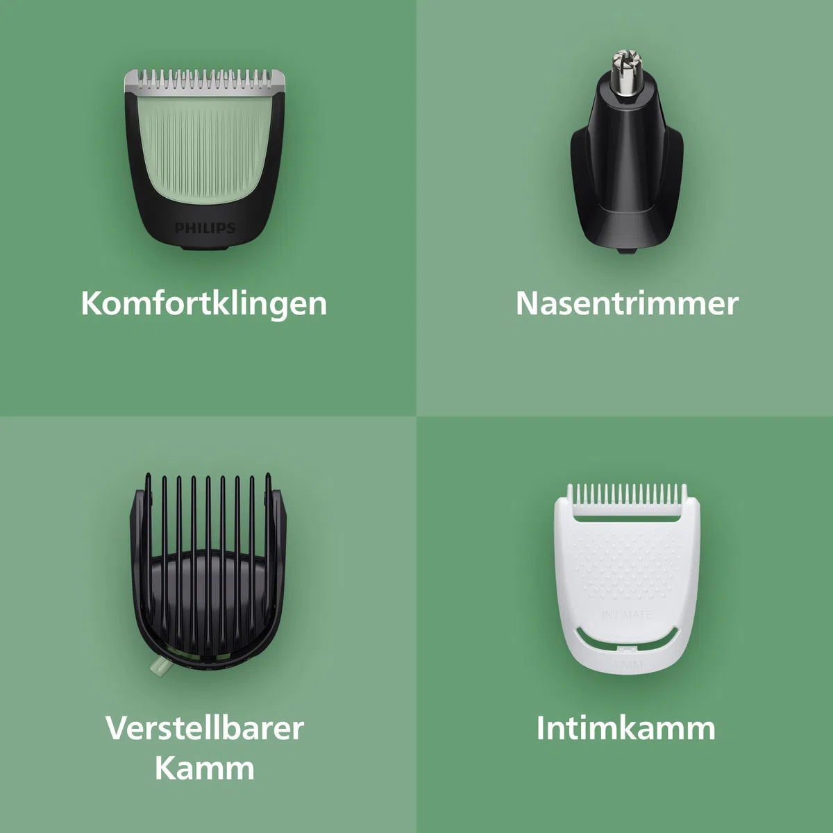 Philips Multigroom 3000er-Serie All-in-One 9-teiliger Trimmer: Rasierer und Haarschneider für Gesicht, Kopf und Körper, selbstschärfende hautfreundliche Klingen, zwölf Längeneinstellungen, MG3946/15