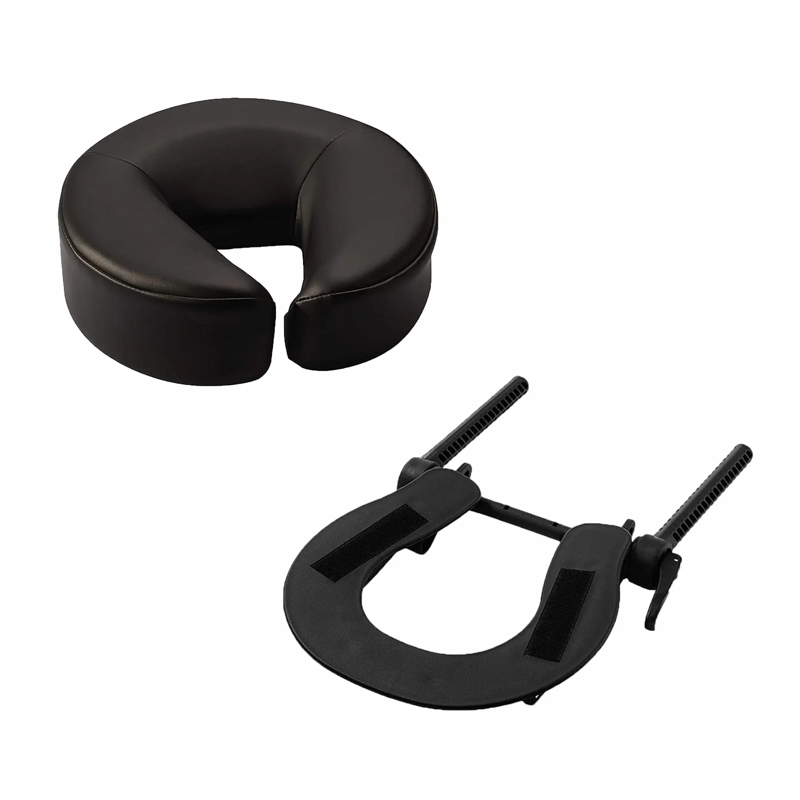 Massage Tischaufsatz/Mobile Kopfstütze, Massagetisch Kopfstütze Ersatz Verstellbares Massage U-förmiges Kissen für Schönheitsbett Universal mit Gesichtskissen-Set Schwarz