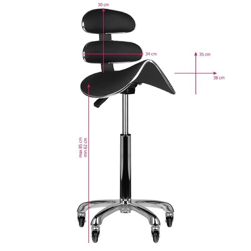 ACTIVESHOP Rollhocker Kosmetik Hocker Friseurhocker Roll Speed AM-880 schwarz