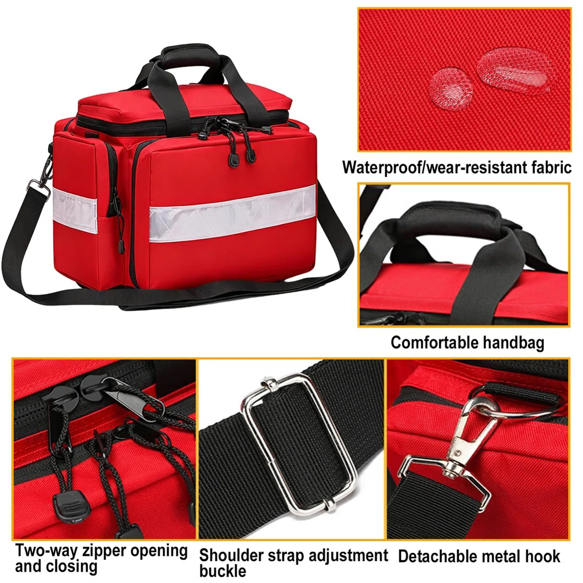 Cubstone Erste Hilfe Tasche Leer,Groß Notfalltasche für Krankenschwester,Häusliche Pflege Medikamenten Tasche,Arzttasche Hausapotheke für Medizinflasche,Vitamine,Medizinisches Zubehör(Navy Blue)
