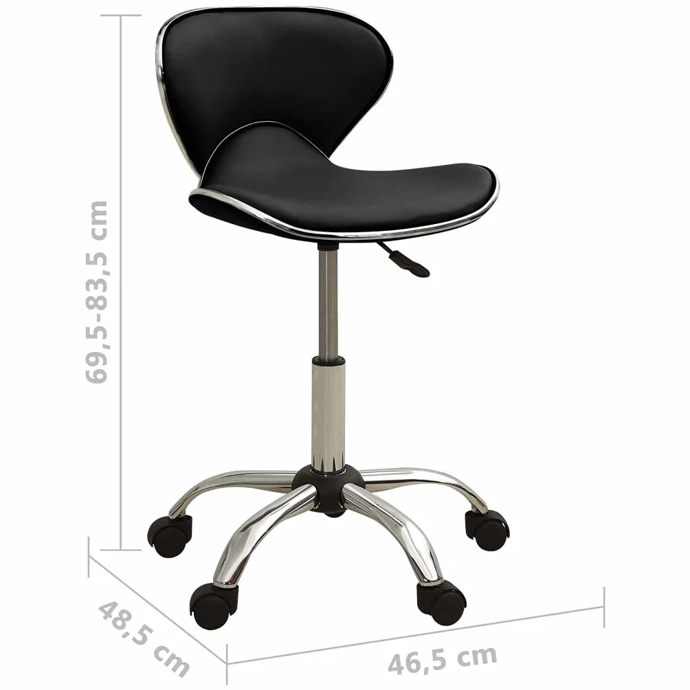 vidaXL Friseur Rollhocker Höhenverstellbar Drehbar Arbeitshocker Friseurhocker Drehhocker Praxishocker Kosmetikhocker Schwarz Kunstleder