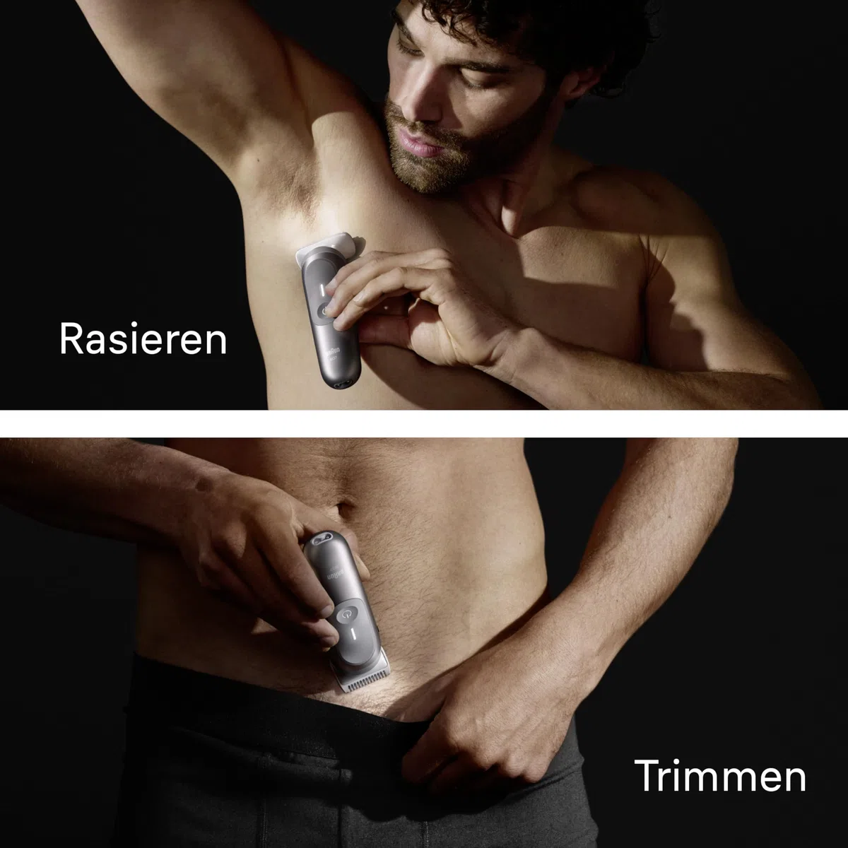 Braun Bodygroomer Series 7, Kabelloser Körperrasierer Herren, BG7555, Grau - Trimmer für Intimbereich und Körper, Körperhaartrimmer mit 100 Min. Akku, Wasserdicht, Inkl. 8 Zubehörteile Und Etui