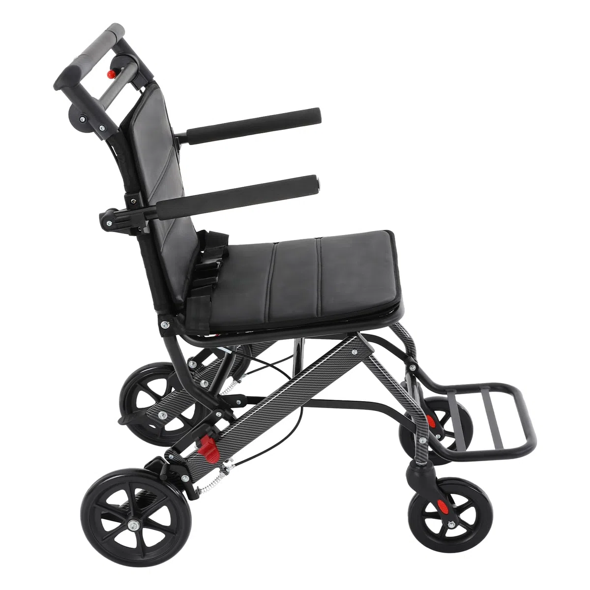 Rollstuhl Faltbar Leicht, Rollstühle Rollstuhl Faltbar, Reiserollstuhl | Wheelchair 220 lbs Tragkraft, Integrierte Handbremse, Doppelbremse für Behinderteund Senioren, FuBstütze, Armlehnen