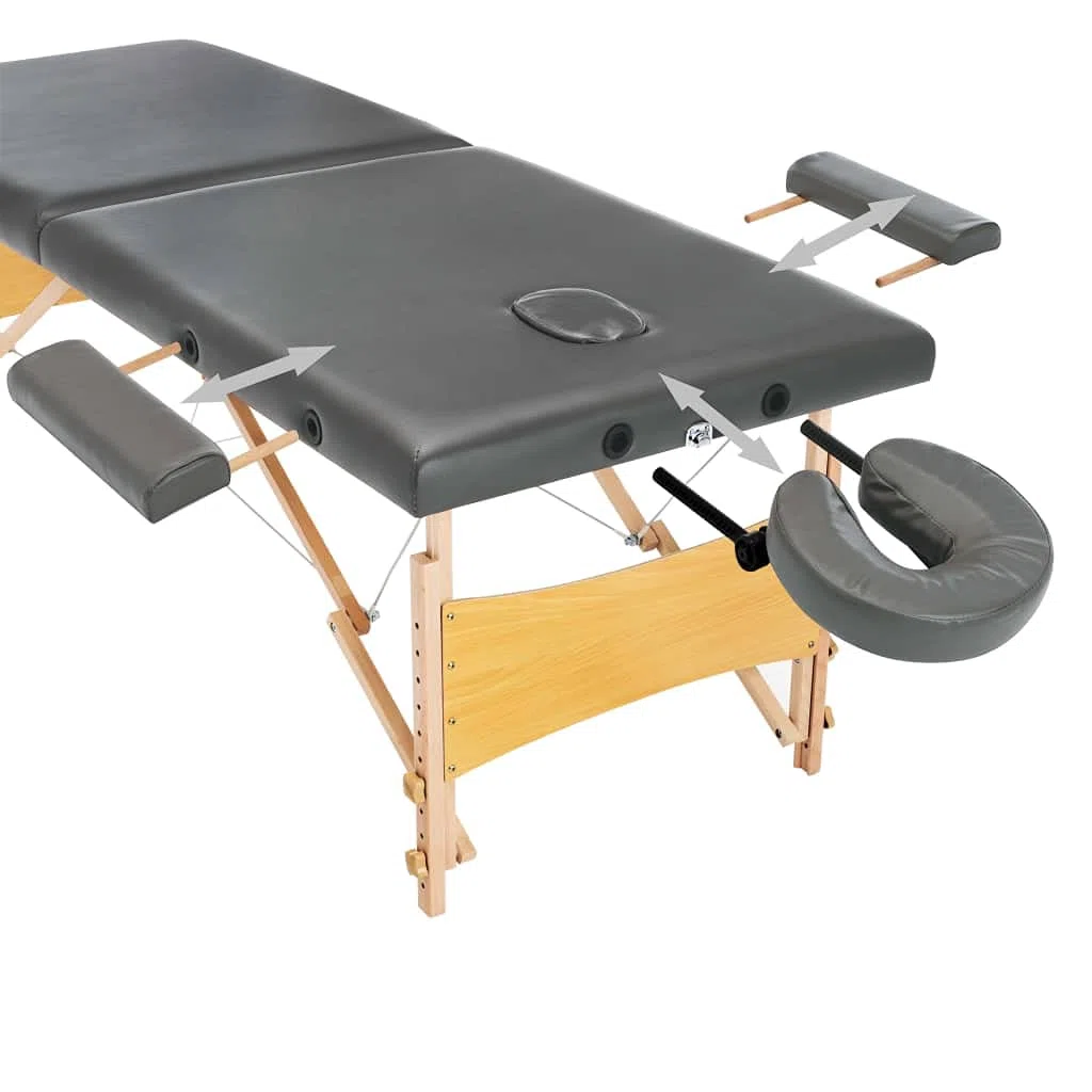 Massagetisch therapieliege behandlungsliege praxisliege kosmetikliege klappliege tragbar, höhenverstellbar mit kopfstütze armlehne gesichtsöffnung polsterung für entspannung physiotherapie