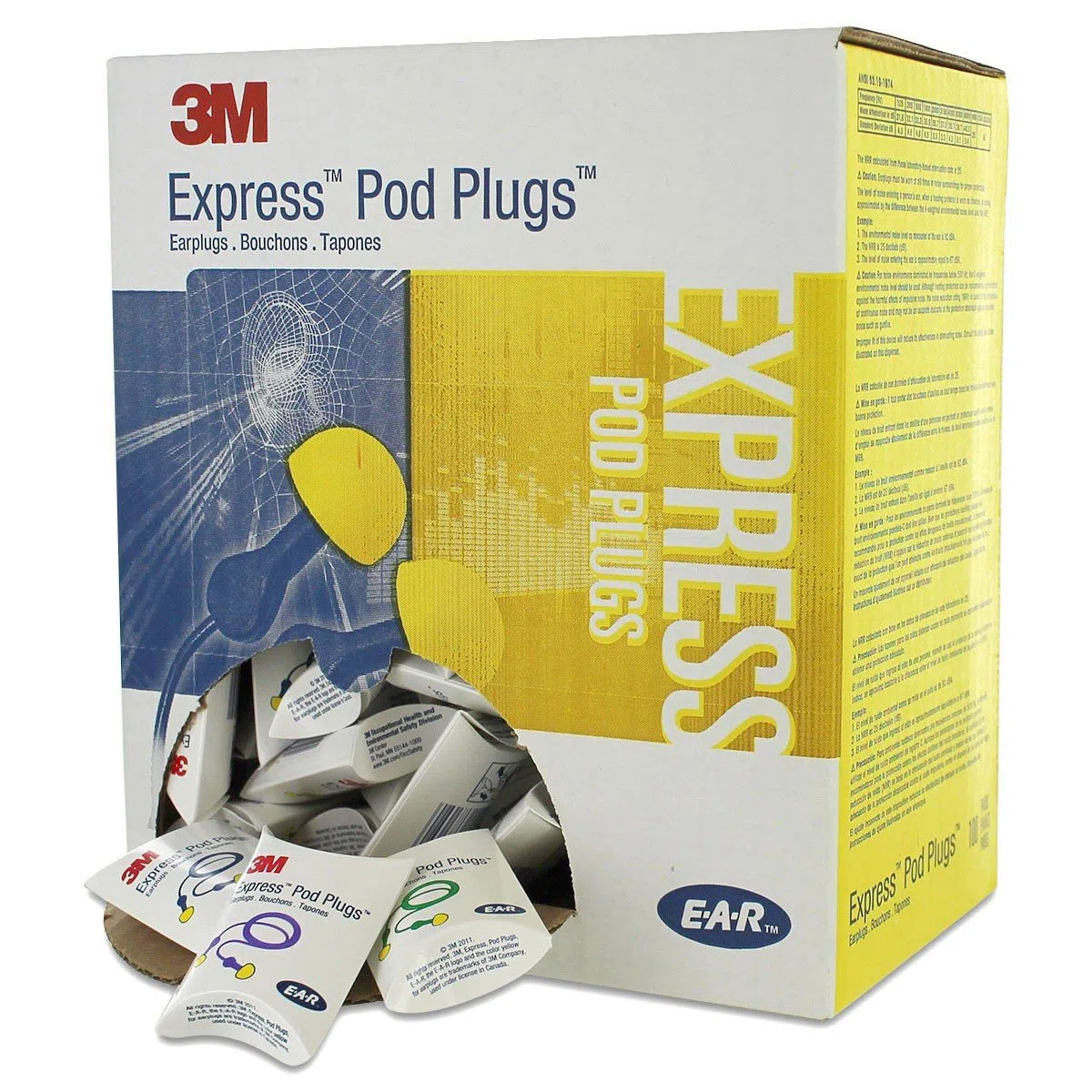 3M E-A-R Express Gehörschutzstöpsel, mit Kordel, EX-01-001