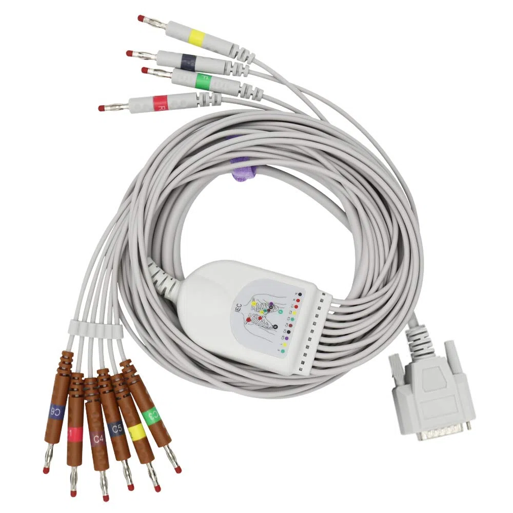 Kompatibles ECG/EKG-Kabel 10 führt Drähte für Edan IEC-Banane 4,0mm FDA/CER genehmigte SK1221B