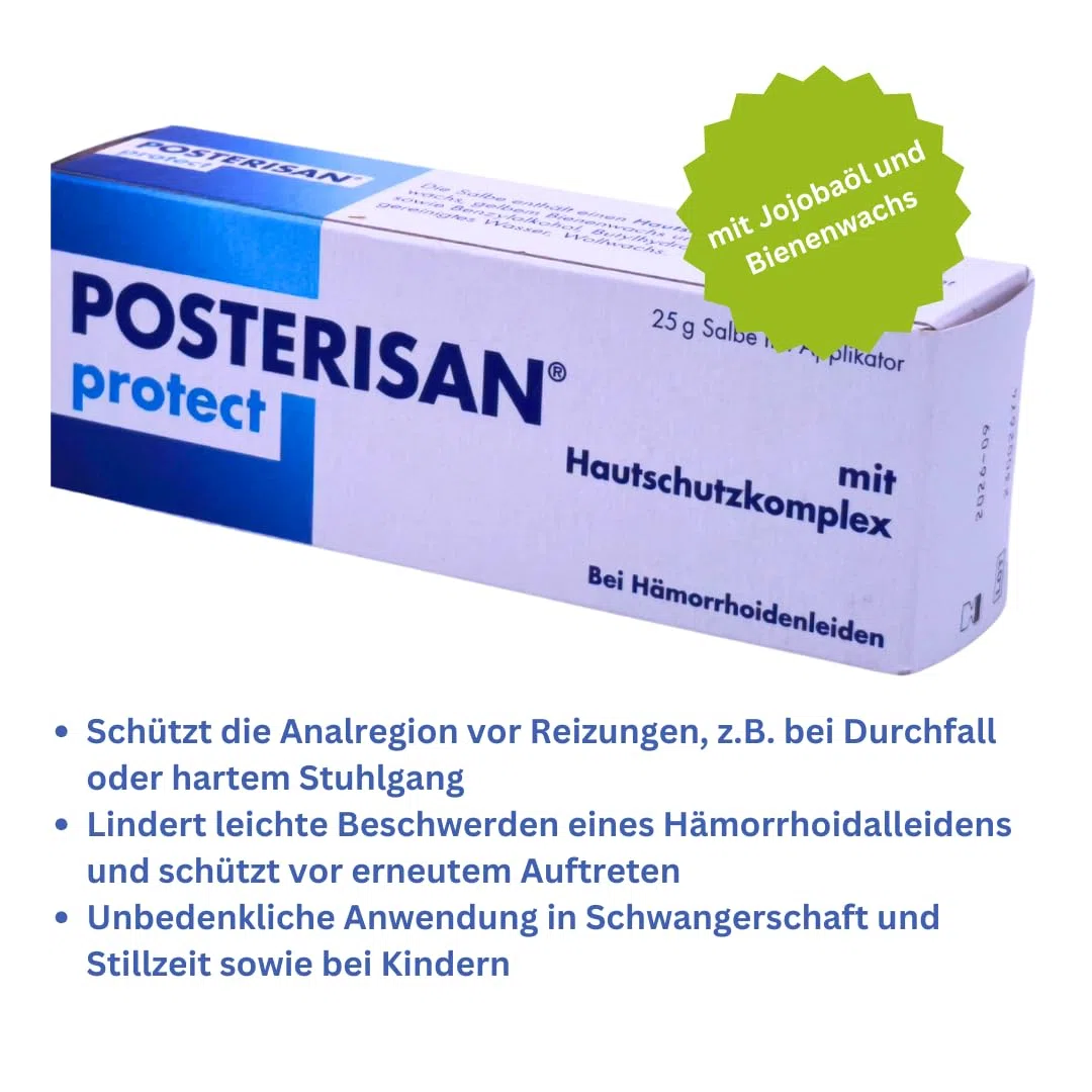 Posterisan protect Salbe mit Applikator 25 g I Rektalsalbe mit Hautschutzkomplex I zur Linderung von Hämorrhoiden-Beschwerden I Spar-Set plus Pharma Perle give-away (Posterisan protect 3x 25 g)