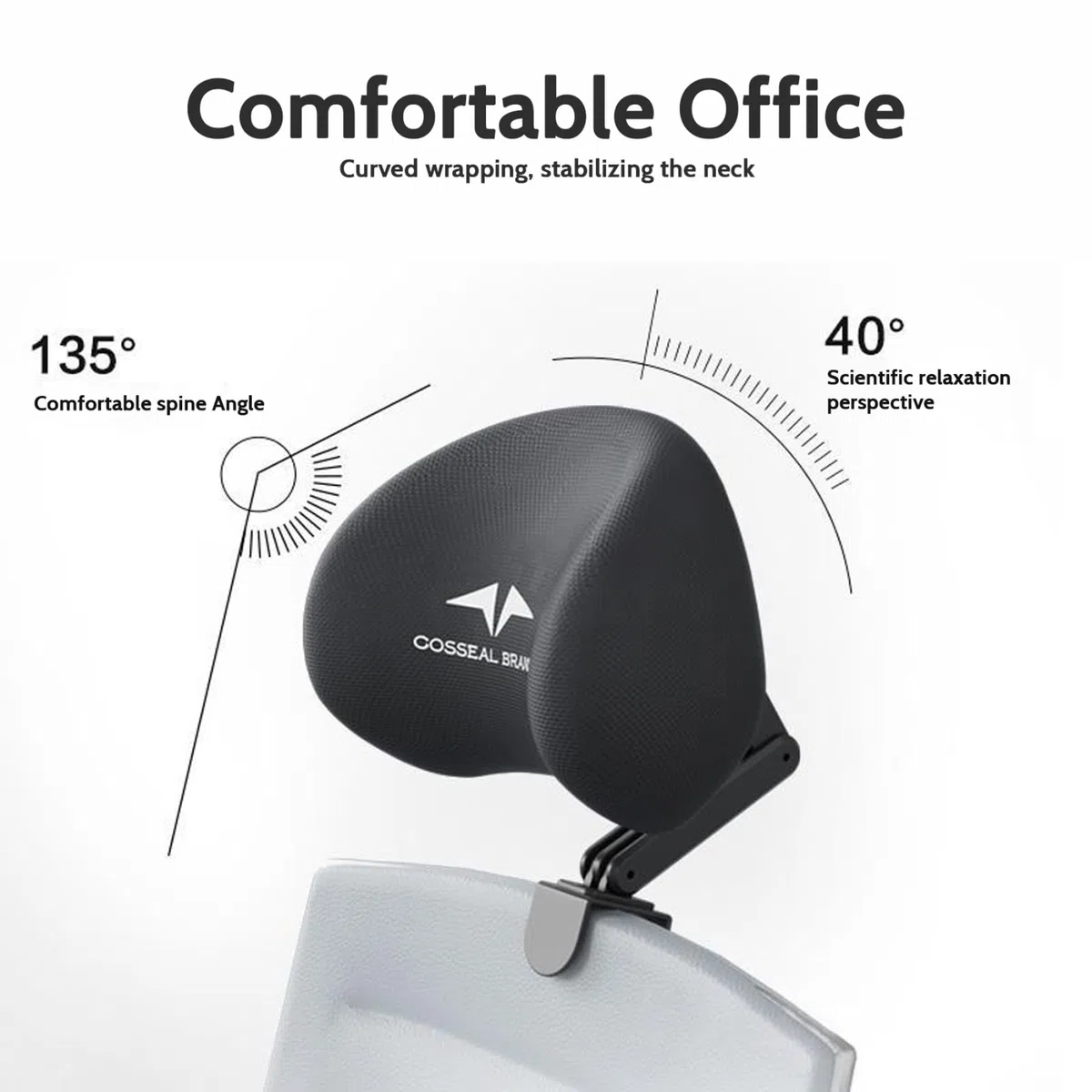 Office Stuhl Kopfstütze Anhang Einstellbar und abnehmbarer Bürostuhl Kopfstütze Ergonomische Halsunterstützung für Bürostuhl Speicher Schaum Mesh Kopfkissen Kopf Ruhe für Office Stuhl, Halsunterstütz