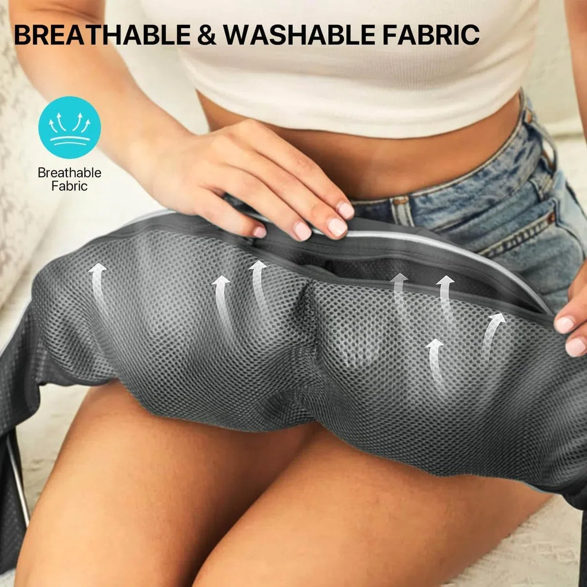 ALLJOY Nackenmassagegerät mit Wärme, 2200mAh Akku Kabellos, Massagegerät für Nacken Schulter Rücken, Shiatsu Massage mit 20 Min. Auto-Off & Tasche