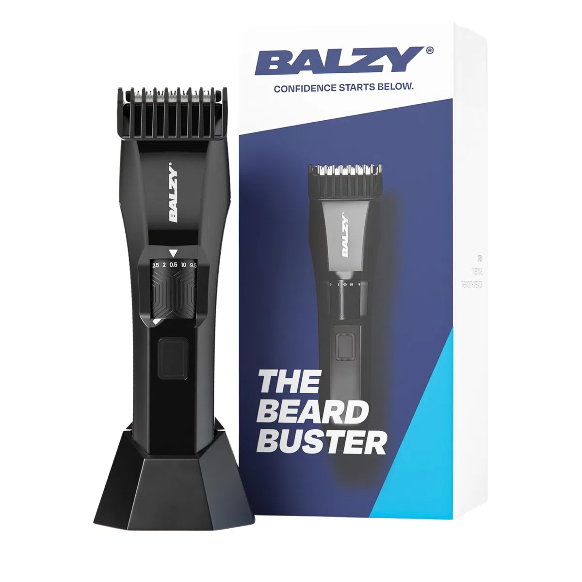 BeardBuster® – Bartschneider für Herren – 20 Längen – Titan T-Klinge – USB-C – Wasserdicht (IPX5) – USB-C