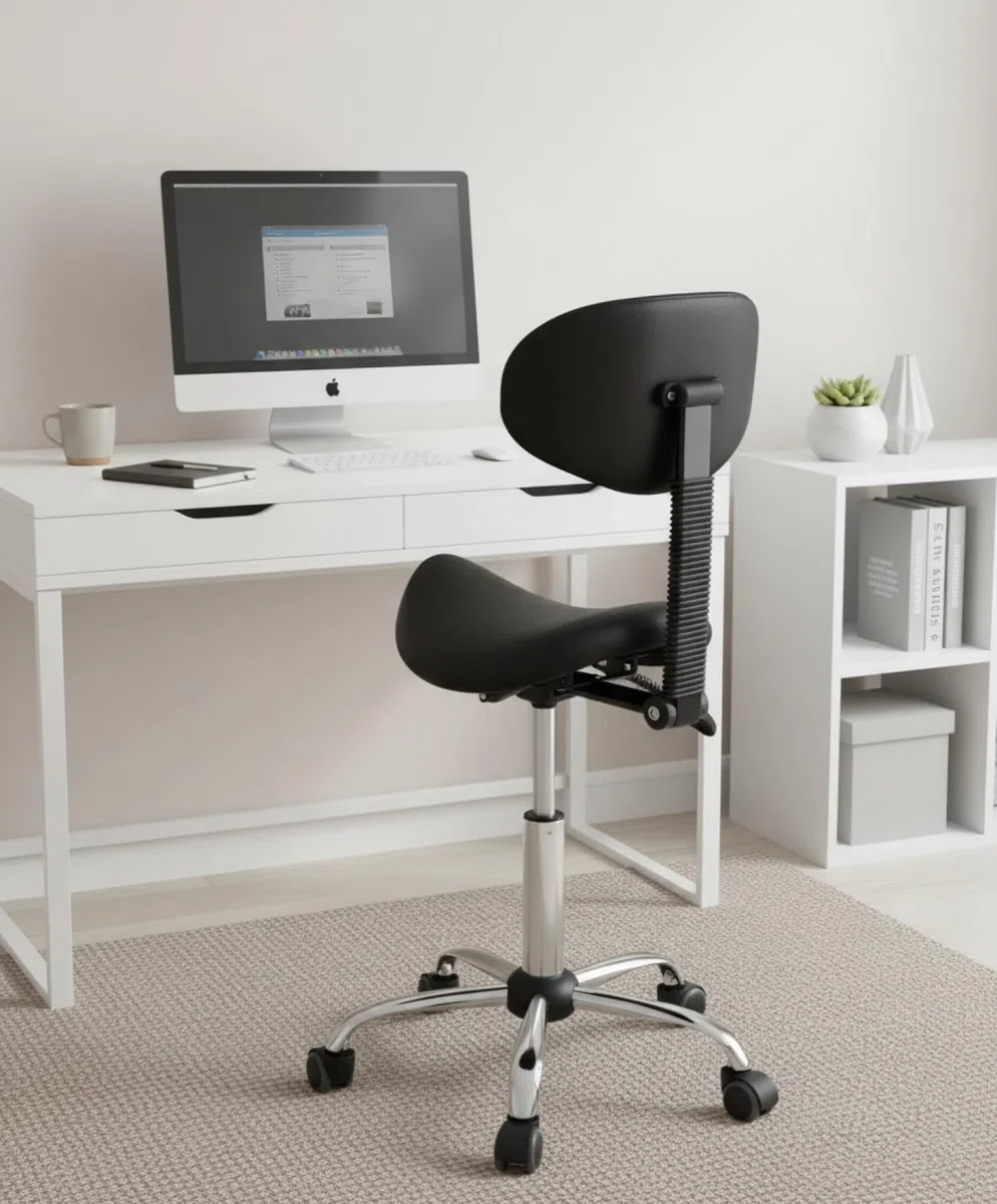 VDD Sattelhocker ergonomisch - Friseurhocker - Barhocker - höhenverstellbar - Rückenlehne neig- und vers