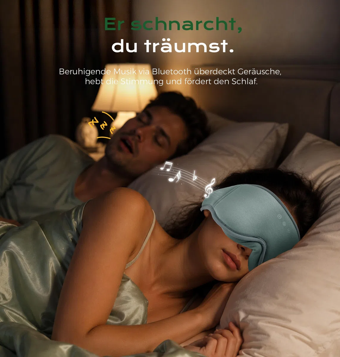MUSICOZY Schlafmaske mit kopfhörer | 100% Schatten 3D Schlafkopfhörer schlafmaske Bluetooth Weich Augenmaske aus Bio-Bambus-Baumwolle für Reisen,erholsamen| Bluetooth 5.4 Schlaf Kopfhörer