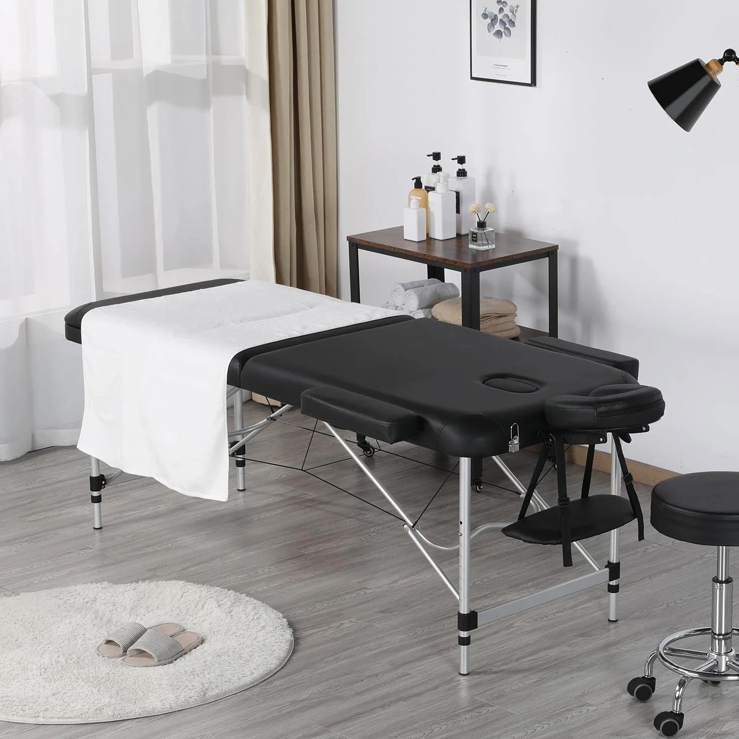 Yaheetech Mobile Massageliege 3 Zonen Massagebett Massagetisch 70cm Breit Höhenverstellbar Therapieliege Aluminium-Füßen mit Kopfstütze und Tragetasche bis 250kg belastbar