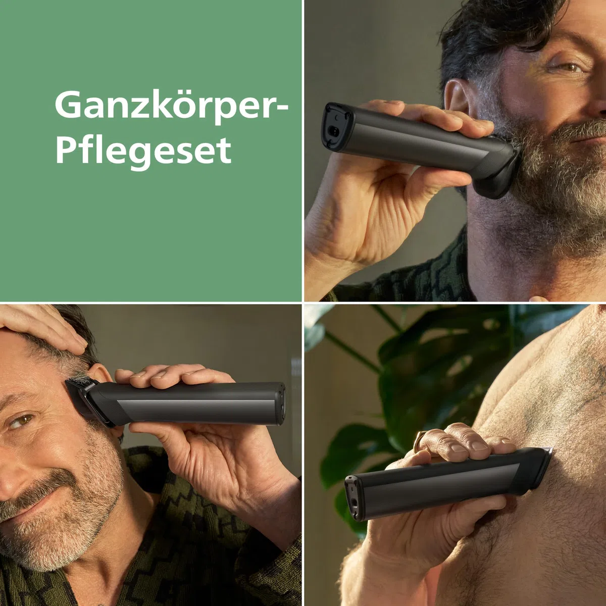 PHILIPS Multigroom Series 9000 All-in-One 19-teiliger Barttrimmer und Haarschneider + OneBlade-Trimmer - Komplettes Pflegeset für Gesicht, Kopf & Körper, 27 Längeneinstellungen (0,2-20 mm), MG9556/15