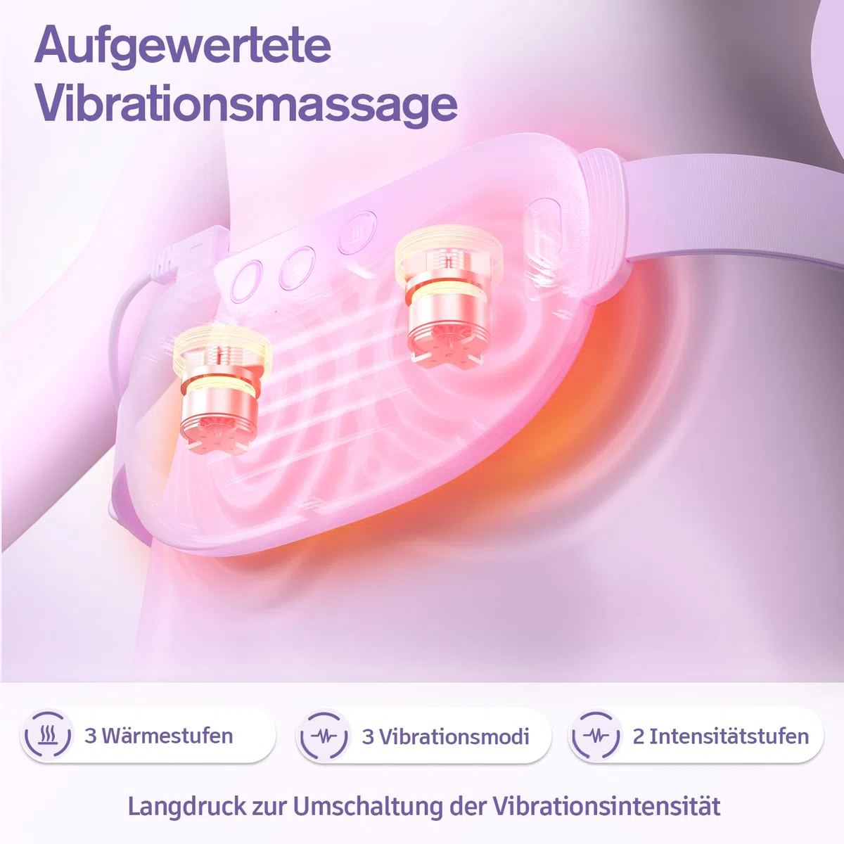 Comfytemp Wärmegürtel Periode Vibrationsmassage für Perioden Bauch und Rücken mit 5000mAh Akku, Kabellos Heizgürtel Menstruations Bauchwärmer Rückenwärmer mit Abschaltautomatik, USB-C Geschenke