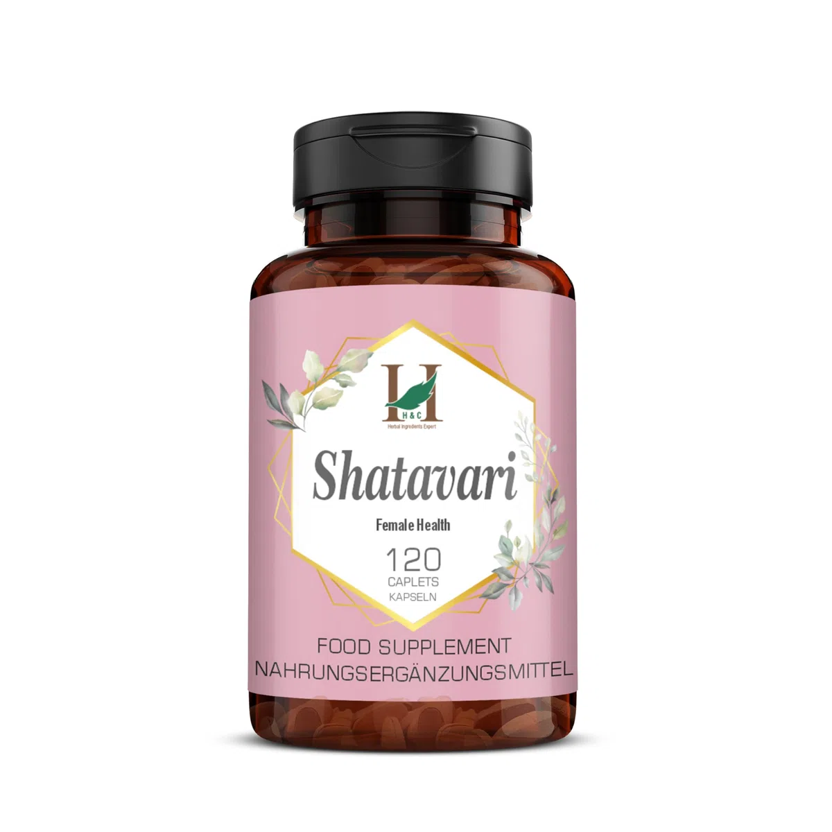 H&C Shatavari Kapseln/Tabletten (Asparagus Racemosus) – 750 mg, 120 Kapseln | Nahrungsergänzungsmittel für Frauen
