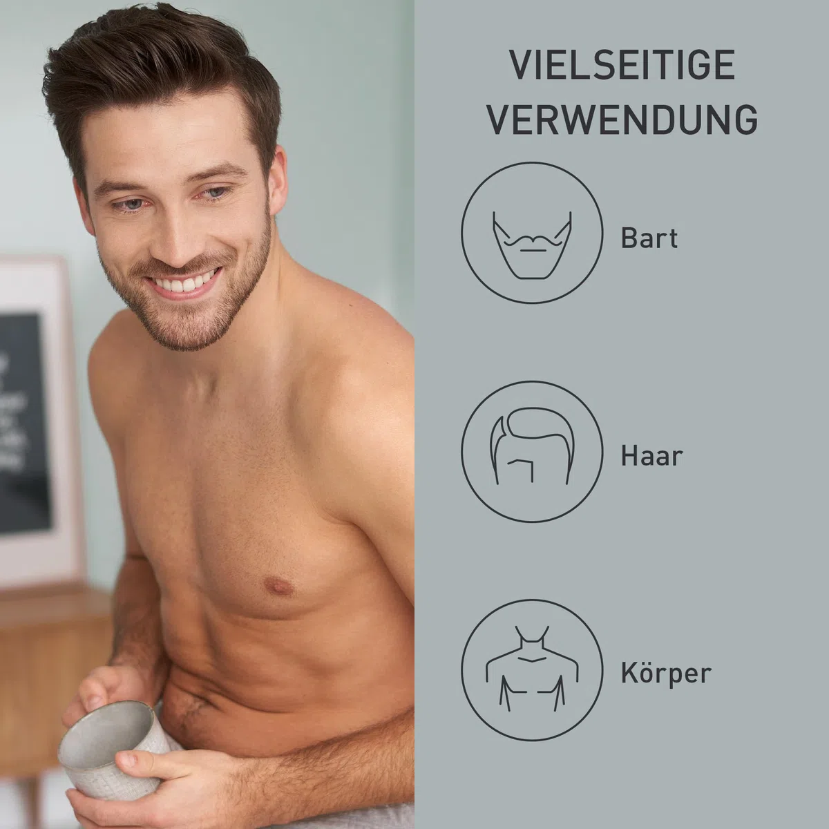 Panasonic ER-GB62-H503 Bart-, Haar- & Körperschneider für Männer, tragbarer, kabelloser, wasserdichter Trimmer, 39 Längeneinstellungen, 3 Aufsätze, kabelloser & kabelgebundener Betrieb, Mattgrau