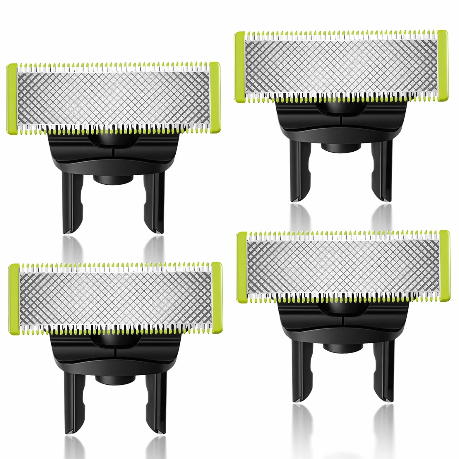 4 Stück Ersatzklinge für OneBlade, Aus Rostfreiem Stahl, Langlebig und Präzise, Geeignet zum Trimmen von Körper- und Gesichtsbärten, Abgerundete Spitze, Sicher und Zuverlässig