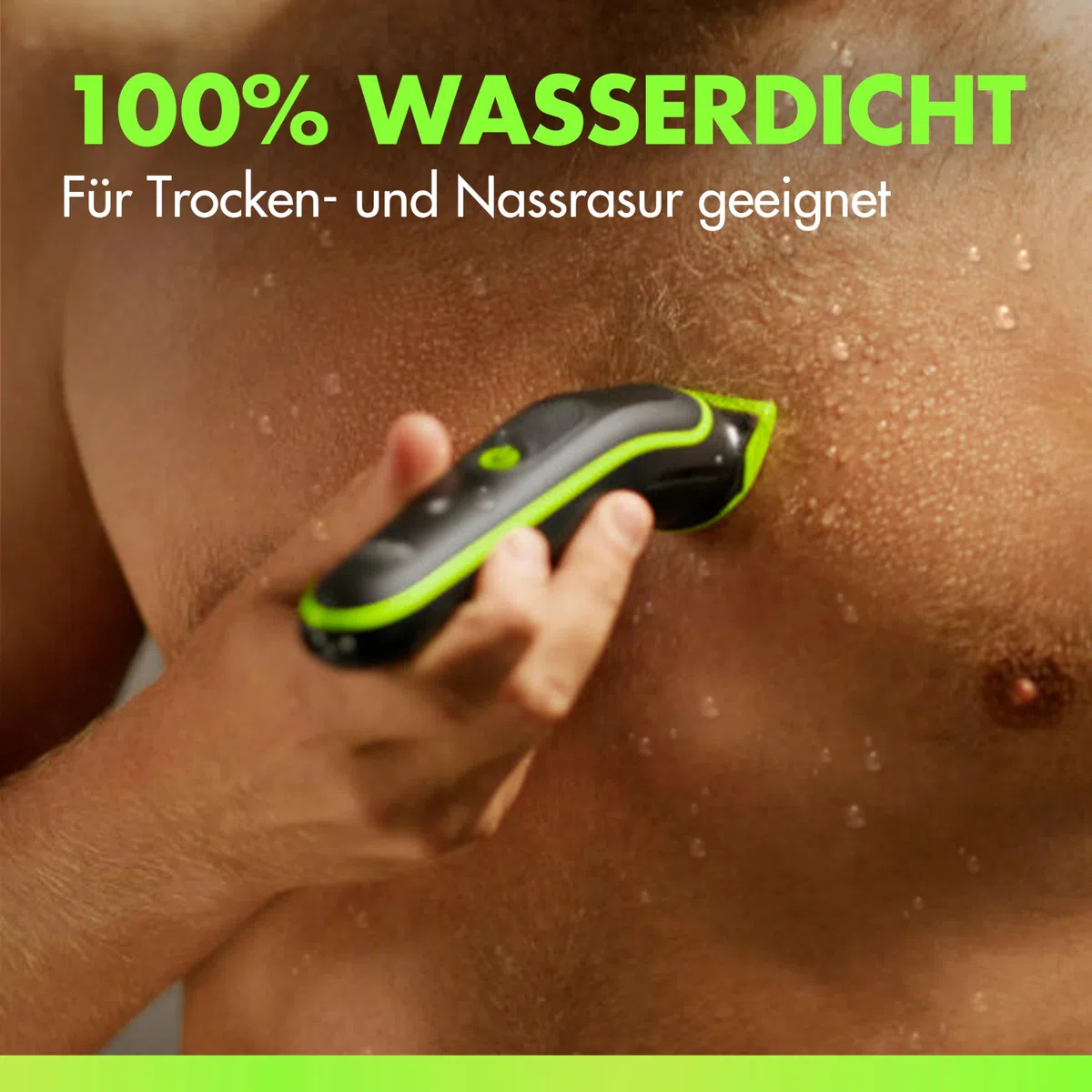 GilletteLabs i3 Body + Intimate Trimmer Herren mit SkinFirst-Technologie — Intimrasierer Mann für Körper & Intimbereich, Wasserdichte — Schwarz/Grün