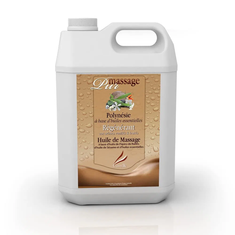 Camylle - Massageöl Polynésie - Hochwertigen Spa Massageöl - Regenerierend Mit Vanille und Fruchtaromen - 5000ml