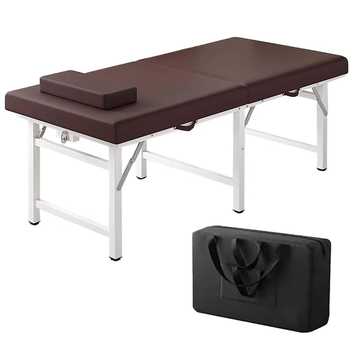 Massageliege Metall, Massagetisch Klappbar Stabil, bis zu 200 kg, Kunstleder und Kopfstütze, Tasche, 180x60x60/185x70x60CM