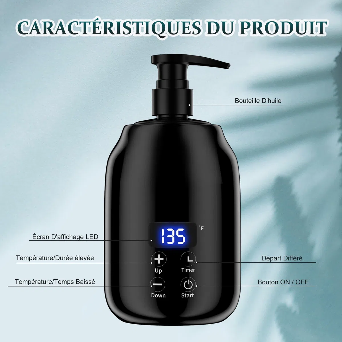 Massageöl Wärmer für Spa Massageöl 2 Flaschen Spender und Lotion Wärmer LED Anzeige Gel Flaschenwärmer Massageöl Heizung für Salon Massageöl Flaschenwärmer (schwarz)
